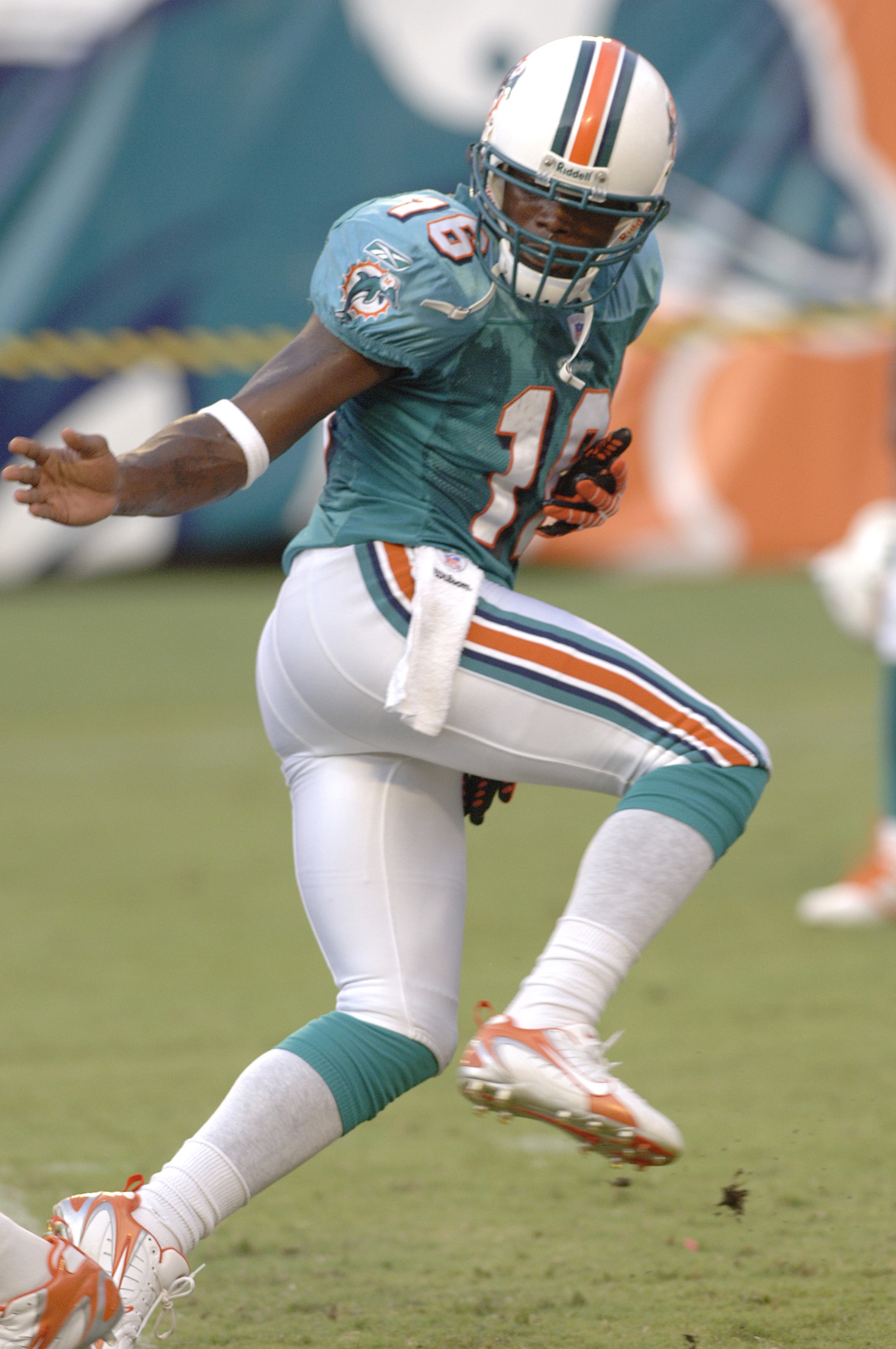 Miami Dolphins wide receiver Marcus Vick lines up at quarterback against the St. Louis Rams August 31, 2006 at Pro Player Stadium in Miami Florida. The Dolphins won the week four pre-season game 29 - 9.  (Photo by Al Messerschmidt/Getty Images)