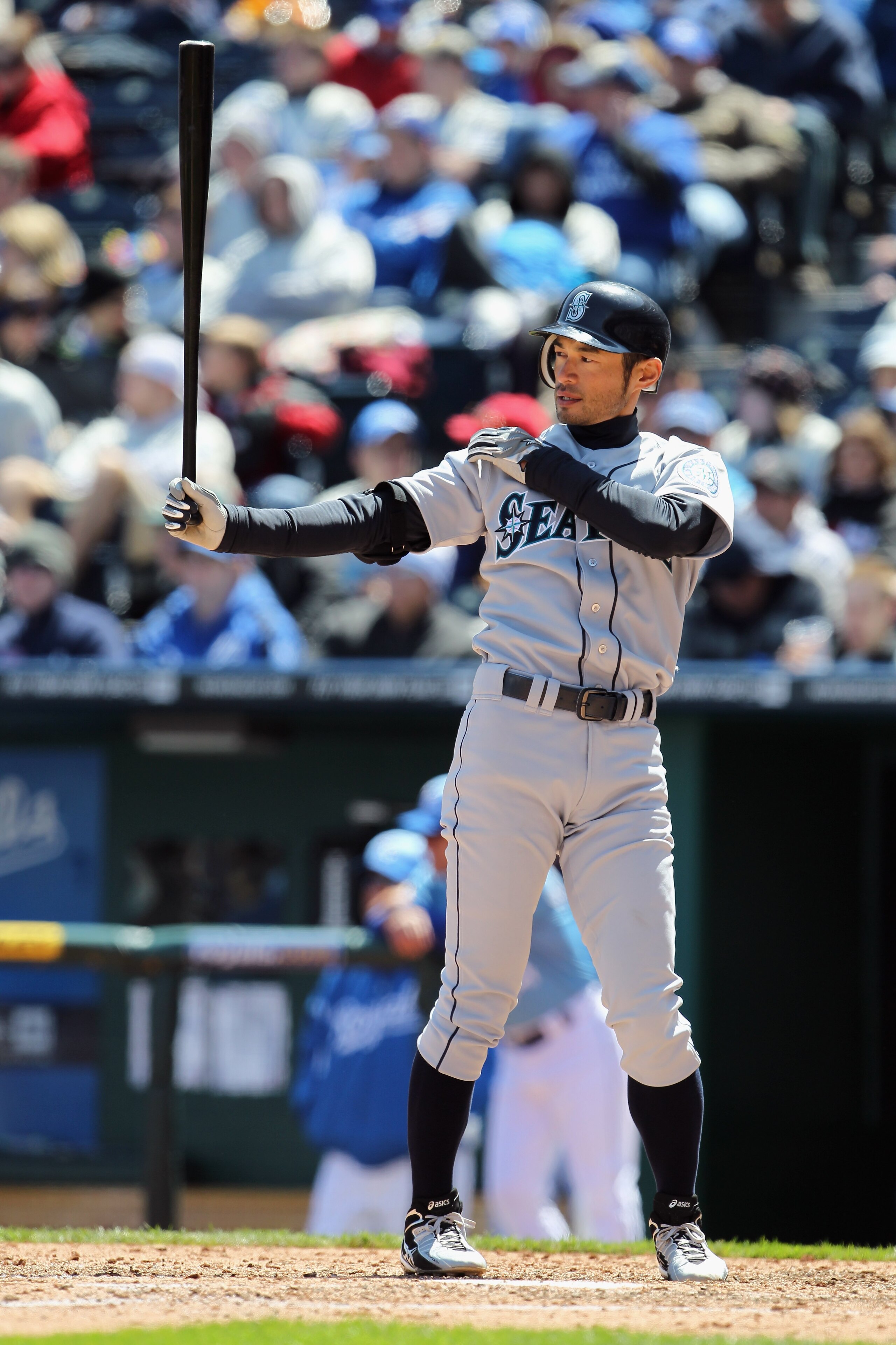 KANSAS CITY, MO - APRIL 16:  Ichiro Suzuki #51 of the Seattle Mariners in action during the game against the Kansas City Royals  on April 16, 2011 at Kauffman Stadium in Kansas City, Missouri.  (Photo by Jamie Squire/Getty Images)