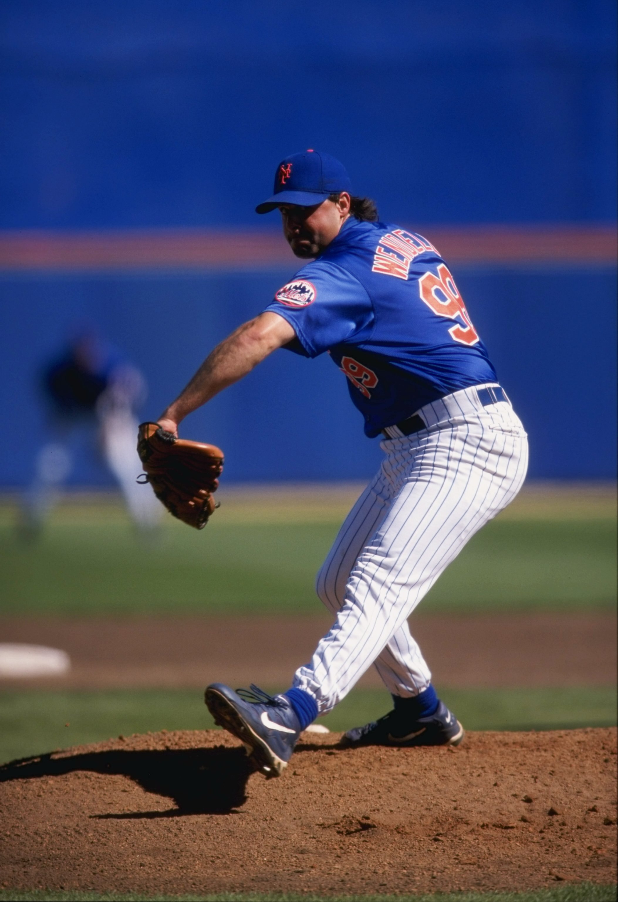 4 Mar 1998:  Pitcher Turk Wendell of the New York Mets in action during a spring training game against the Los Angeles Dodgers at the St. Lucie County Stadium in Port St. Lucie, Florida. The Dodgers defeated the Mets 7-6. Mandatory Credit: Stephen Dunn  /