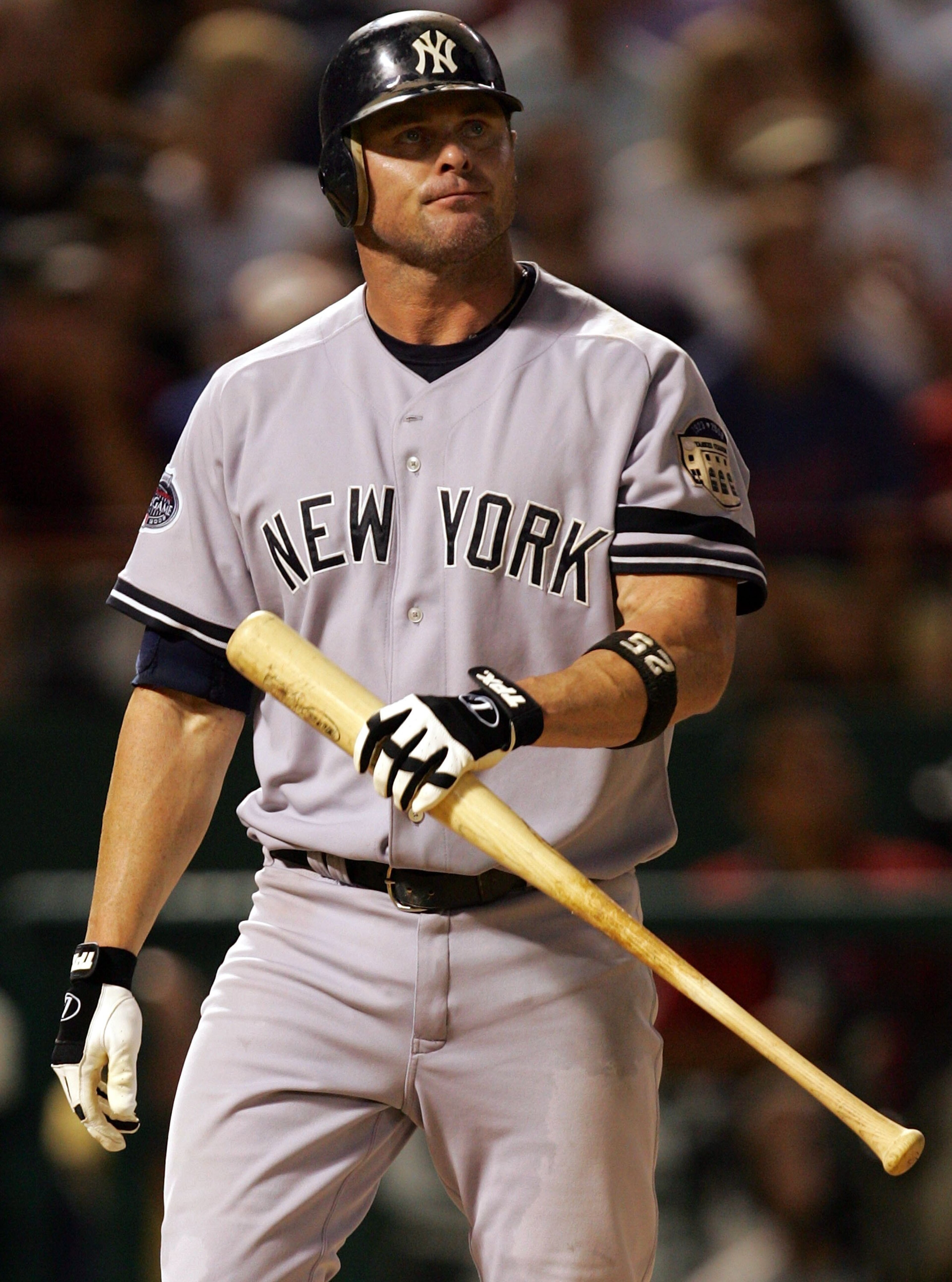 ARLINGTON, TX - AUGUST 06: Jason Giambi #25 of the New York Yankees during play against the Texas Rangers on August 6, 2008 at Rangers Ballpark in Arlington, Texas. (Photo by Ronald Martinez/Getty Images) ARLINGTON, TX - AUGUST 06: Jason Giambi #25 of the New York Yankees during play against the Texas Rangers on August 6, 2008 at Rangers Ballpark in Arlington, Texas. (Photo by Ronald Martinez/Getty Images)