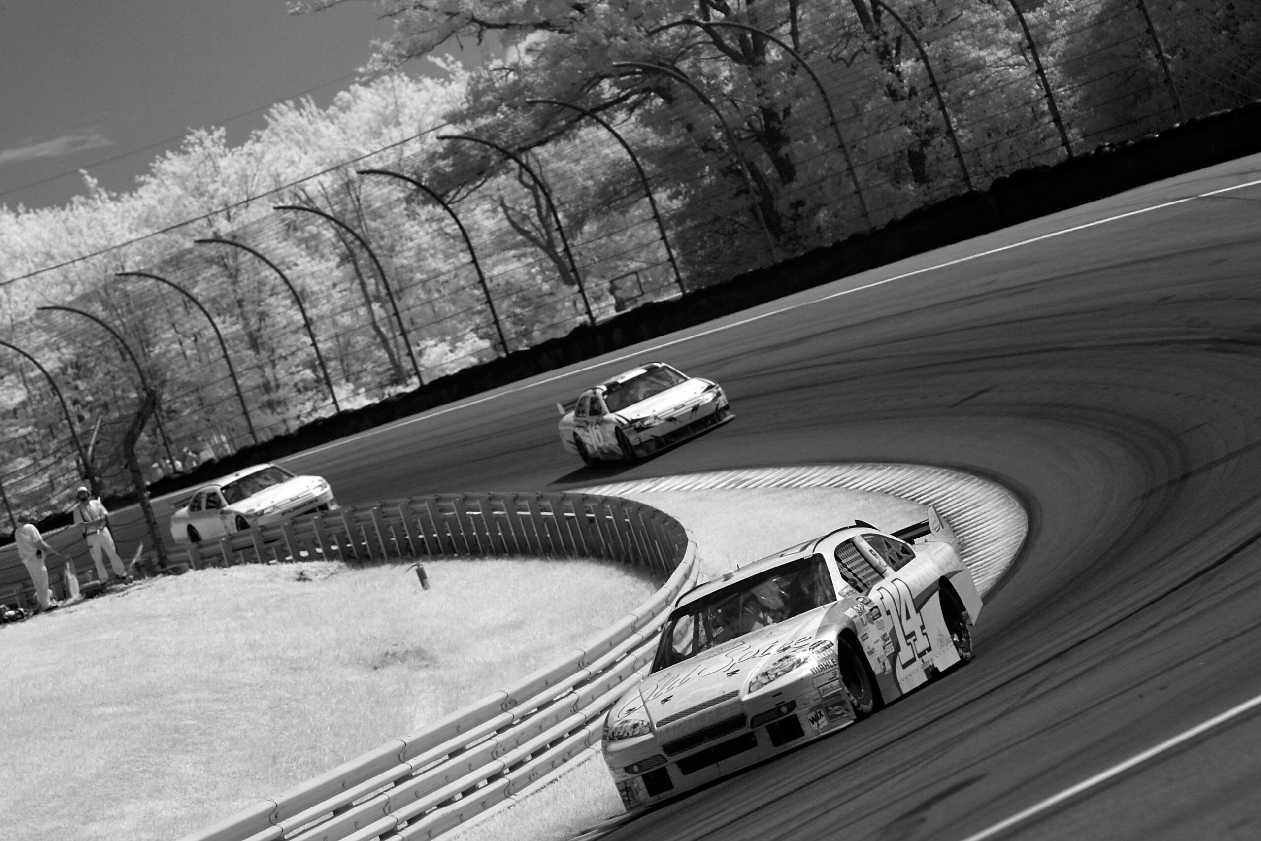 WATKINS GLEN, NY - AUGUST 10: (EDITORS NOTE: AN INFRARED CAMERA WAS USED TO CREATE THIS IMAGE) Tony Stewart, driver of the #14 Old Spice/Office Depot Chevrolet, leads a pack of cars during the NASCAR Sprint Cup Series Heluva Good! Sour Cream Dips at Wat WATKINS GLEN, NY - AUGUST 10: (EDITORS NOTE: AN INFRARED CAMERA WAS USED TO CREATE THIS IMAGE) Tony Stewart, driver of the #14 Old Spice/Office Depot Chevrolet, leads a pack of cars during the NASCAR Sprint Cup Series Heluva Good! Sour Cream Dips at Wat