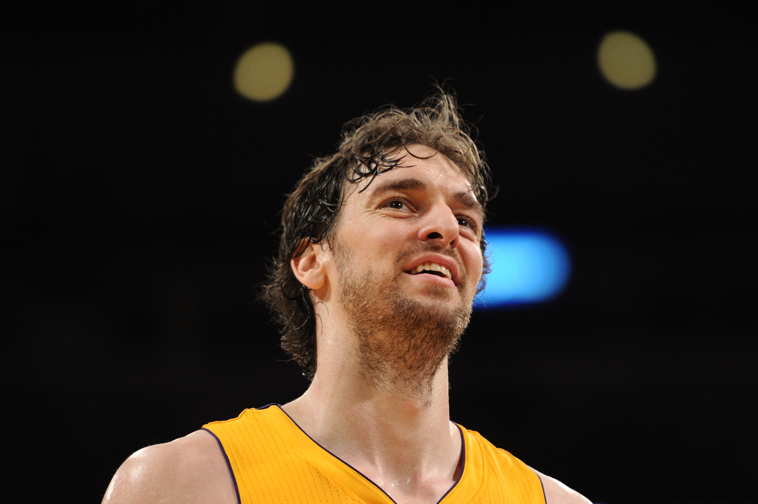 LOS ANGELES, CA - APRIL 26: Pau Gasol #16 of the Los Angeles Lakers reacts in the third quarter while taking on the New Orleans Hornets in Game Five of the Western Conference Quarterfinals in the 2011 NBA Playoffs on April 26, 2011 at Staples Center in L LOS ANGELES, CA - APRIL 26: Pau Gasol #16 of the Los Angeles Lakers reacts in the third quarter while taking on the New Orleans Hornets in Game Five of the Western Conference Quarterfinals in the 2011 NBA Playoffs on April 26, 2011 at Staples Center in L