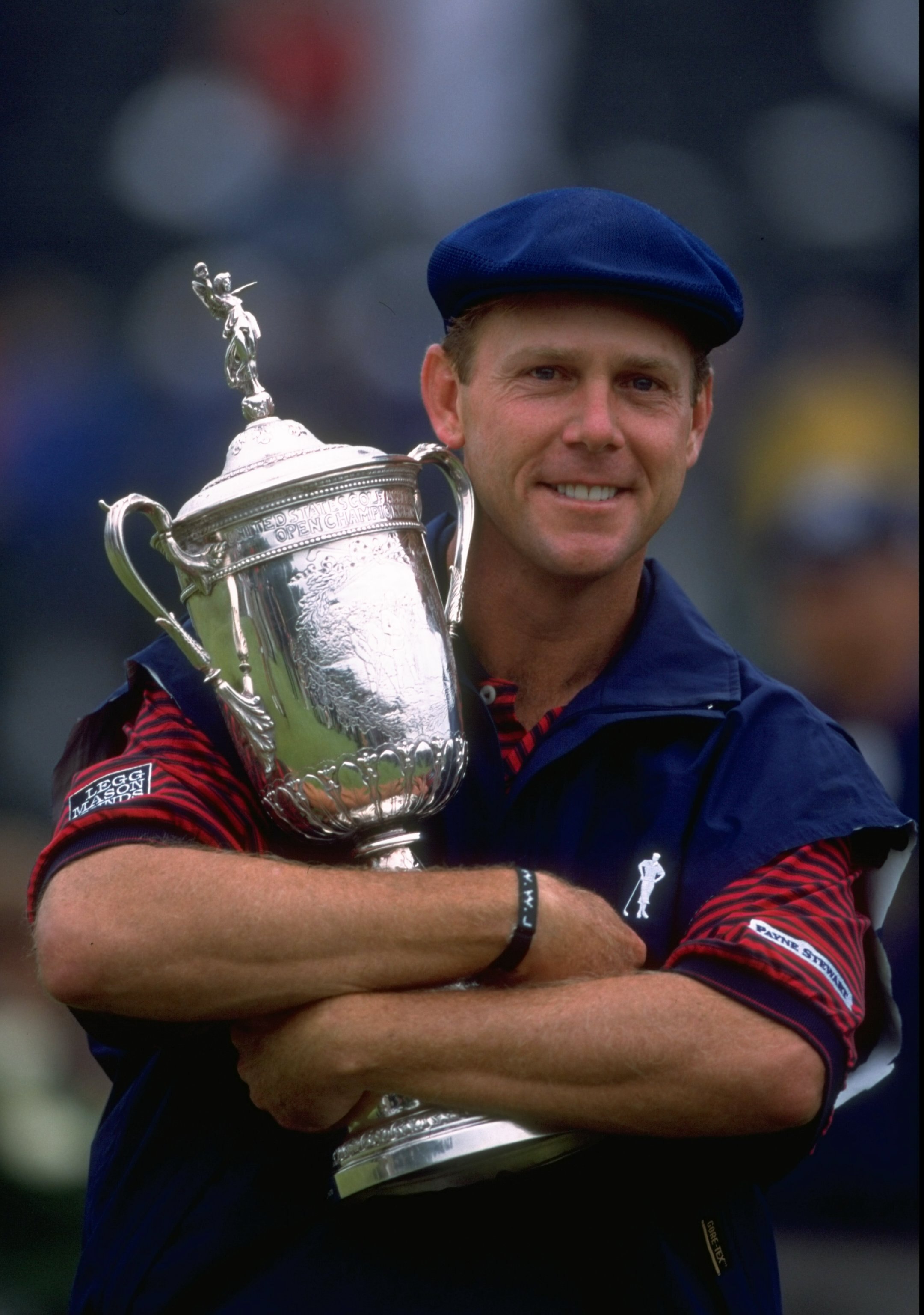 20 Jun 1999:  Payne Stewart of the United States celebrates victory with the trophy after winning the 1999 US Open Tournament played on the number two course at Pinehurst in North Carolina, USA. \ Mandatory Credit: David Cannon /Allsport