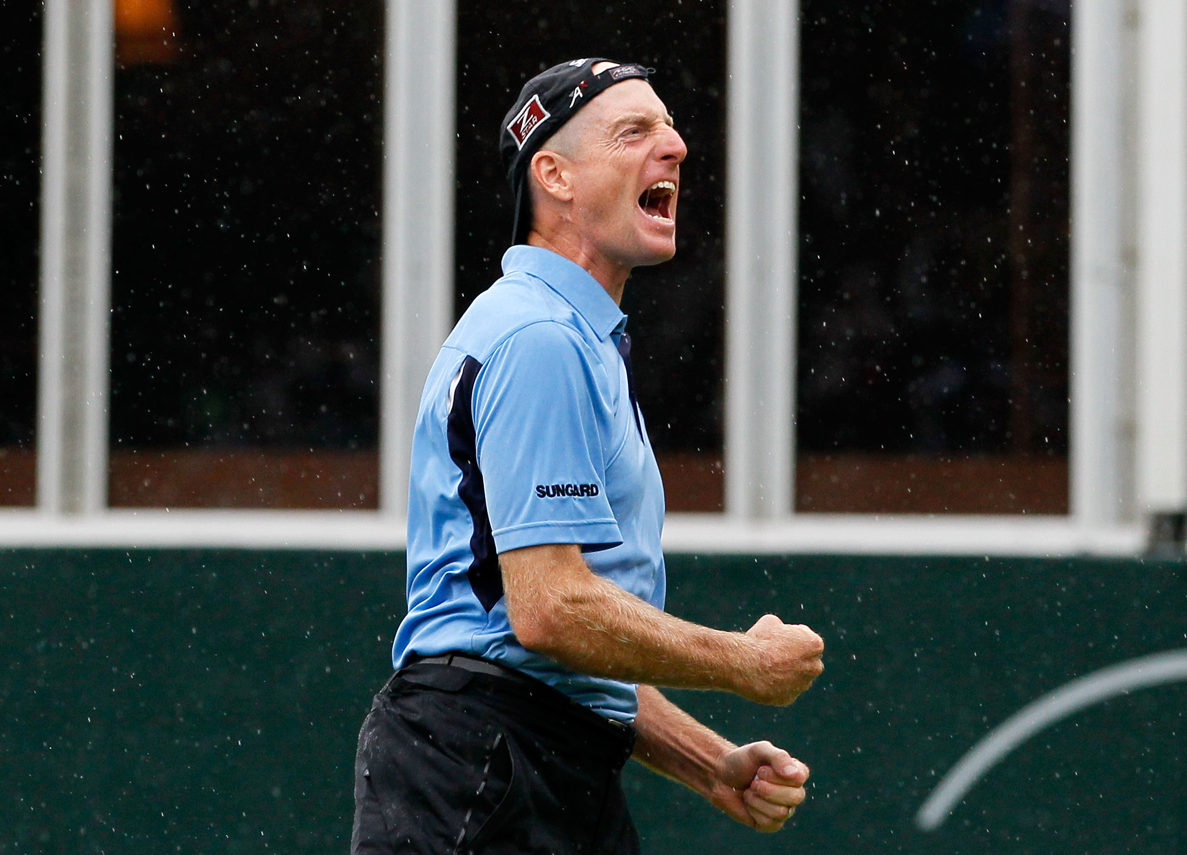 ATLANTA - SEPTEMBER 26:  Jim Furyk celebrates winning the FedExCup and THE TOUR Championship presented by Coca-Cola, the final event of the PGA TOUR Playoffs for the FedExCup, at East Lake Golf Club on September 26, 2010 in Atlanta, Georgia.  (Photo by Ke