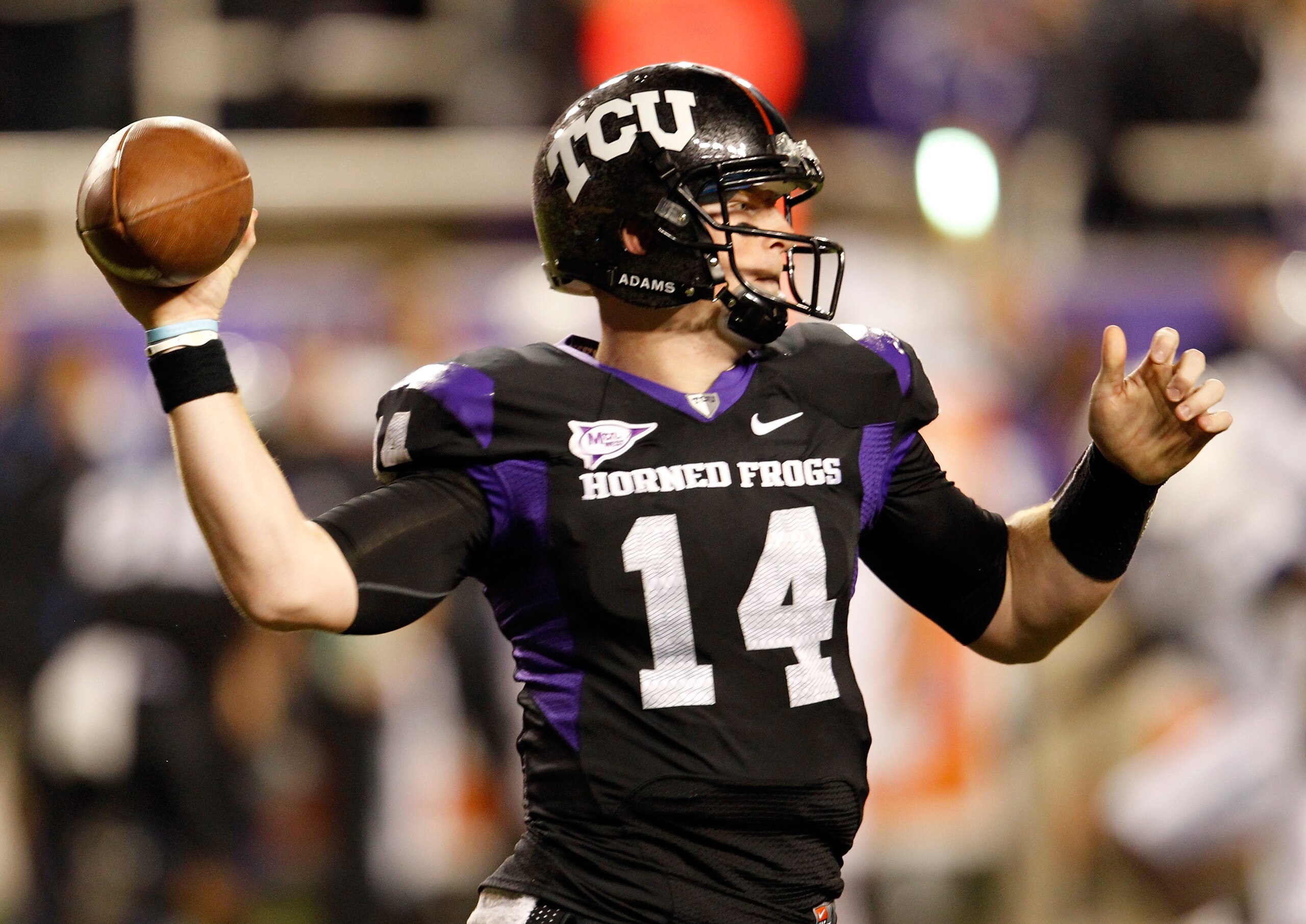 FORT WORTH, TX - OCTOBER 23: Quarterback Andy Dalton #14 of the TCU Horned Frogs passes the ball against the Air Force Falcons at Amon G. Carter Stadium on October 23, 2010 in Fort Worth, Texas. (Photo by Tom Pennington/Getty Images) FORT WORTH, TX - OCTOBER 23: Quarterback Andy Dalton #14 of the TCU Horned Frogs passes the ball against the Air Force Falcons at Amon G. Carter Stadium on October 23, 2010 in Fort Worth, Texas. (Photo by Tom Pennington/Getty Images)