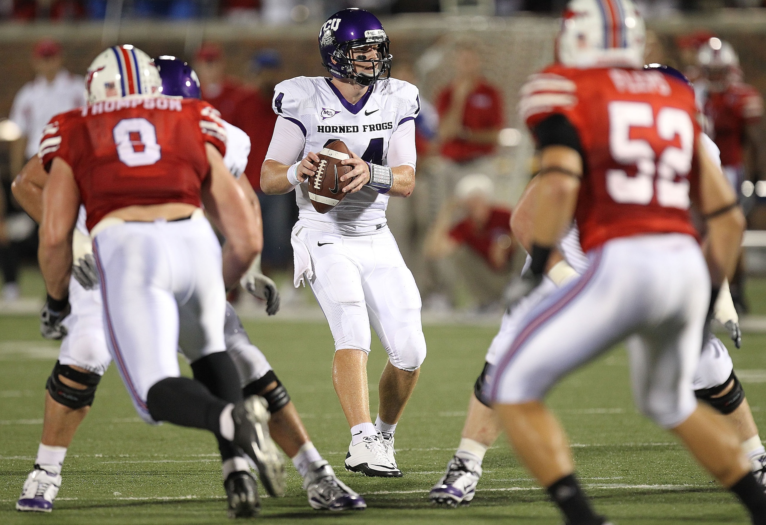 DALLAS - SEPTEMBER 24: Quarterback Andy Dalton #14 of the TCU Horned Frogs at Gerald J. Ford Stadium on September 24, 2010 in Dallas, Texas. (Photo by Ronald Martinez/Getty Images) DALLAS - SEPTEMBER 24: Quarterback Andy Dalton #14 of the TCU Horned Frogs at Gerald J. Ford Stadium on September 24, 2010 in Dallas, Texas. (Photo by Ronald Martinez/Getty Images)