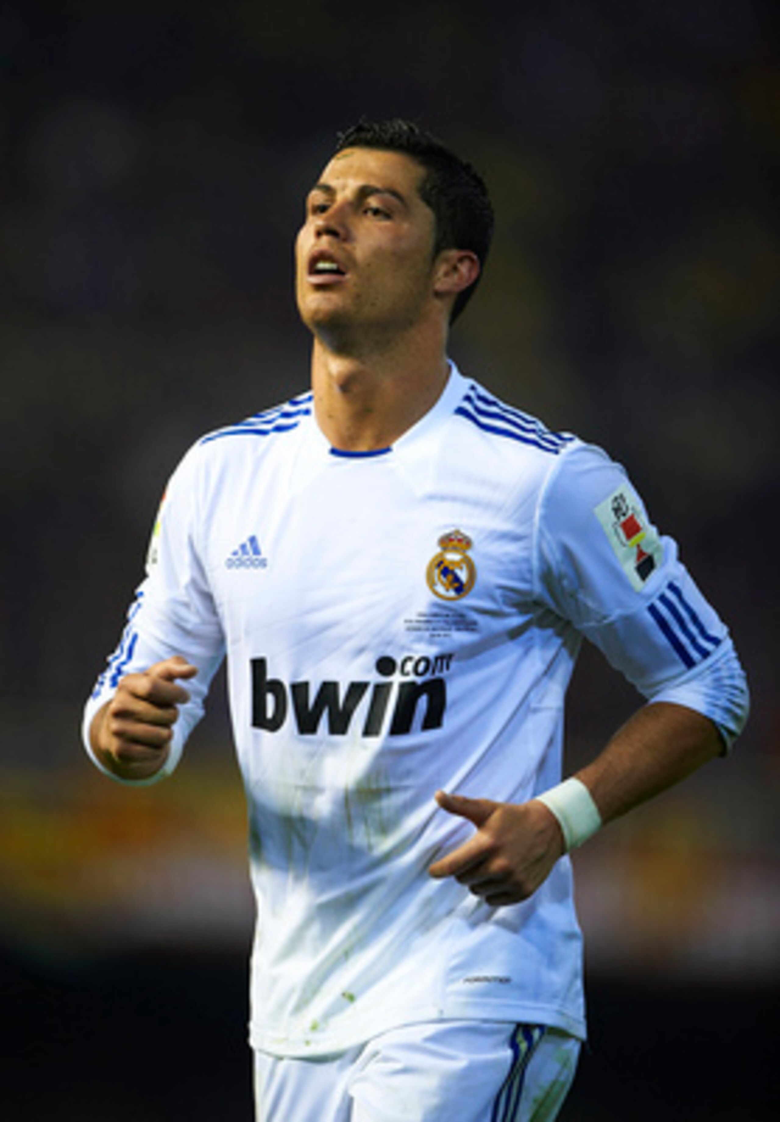 VALENCIA, BARCELONA - APRIL 20:  Cristiano Ronaldo of Real Madrid looks on during the Copa del Rey final match between Real Madrid and Barcelona at Estadio Mestalla on April 20, 2011 in Valencia, Spain. Real Madrid won 1-0  (Photo by Manuel Queimadelos Al