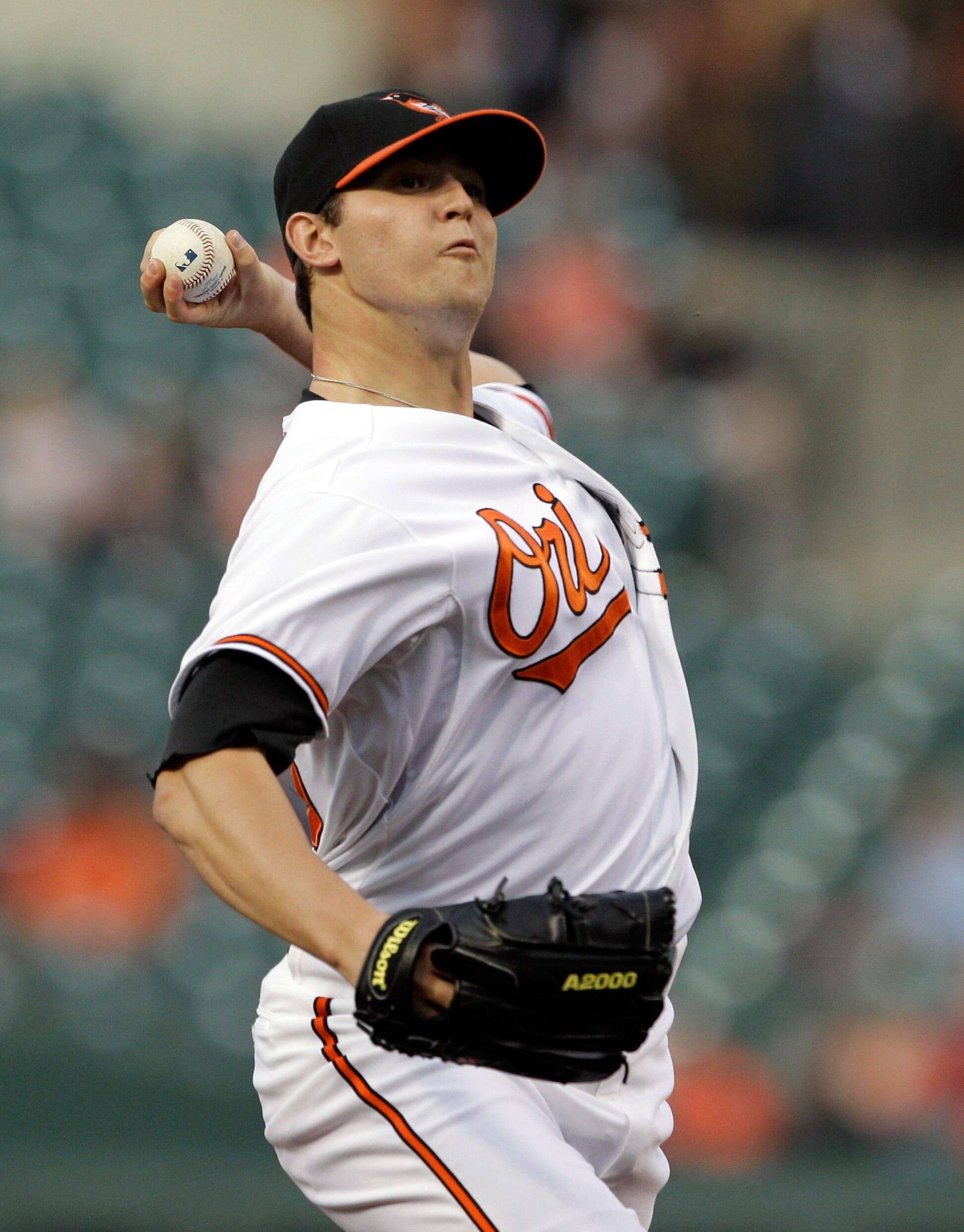 BALTIMORE, MD - APRIL 26: Pitcher Zach Britton #53 of the Baltimore Orioles delivers to a Boston Red Soxbatter during the first inning at Oriole Park at Camden Yards on April 26, 2011 in Baltimore, Maryland.  (Photo by Rob Carr/Getty Images)
