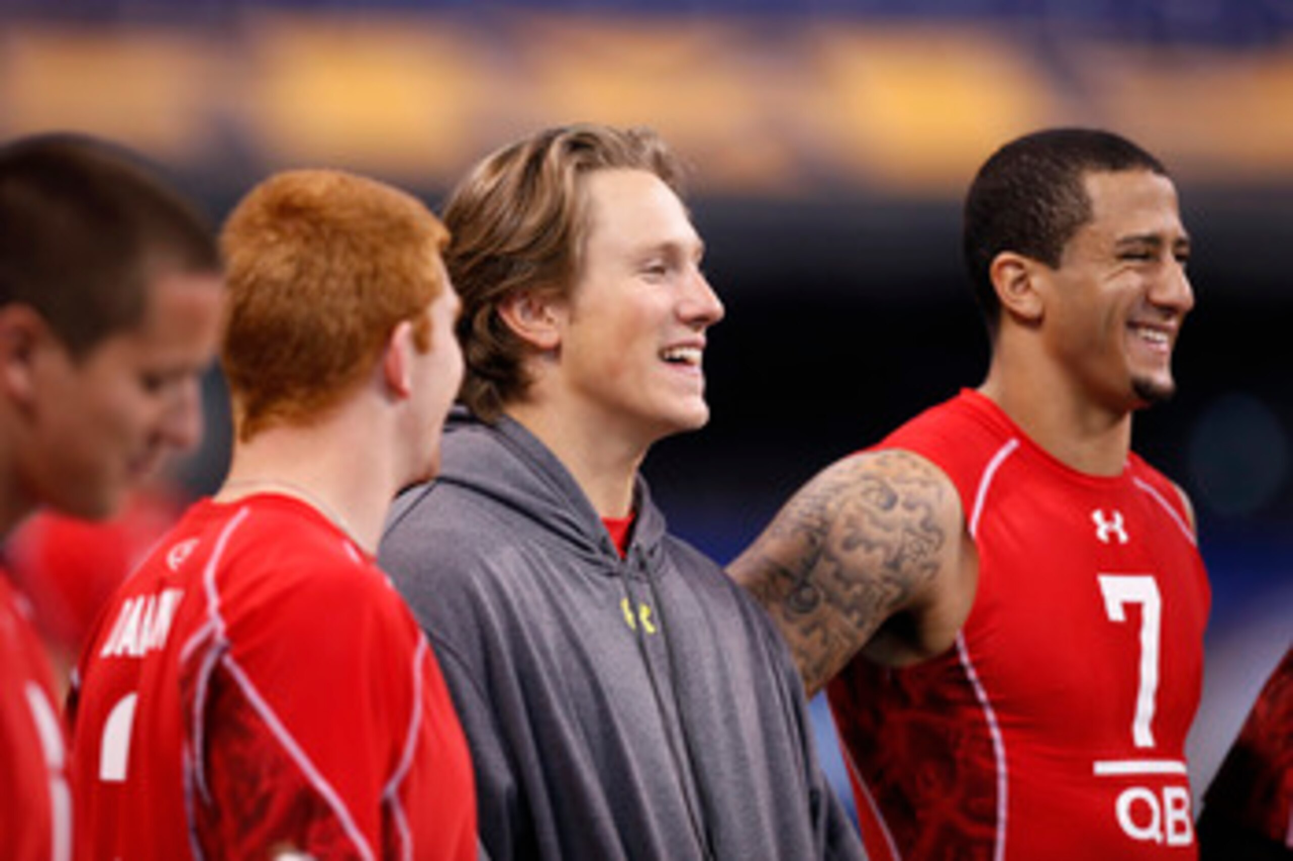 INDIANAPOLIS, IN - FEBRUARY 27: Blaine Gabbert looks on during the 2011 NFL Scouting Combine at Lucas Oil Stadium on February 27, 2011 in Indianapolis, Indiana. (Photo by Joe Robbins/Getty Images)