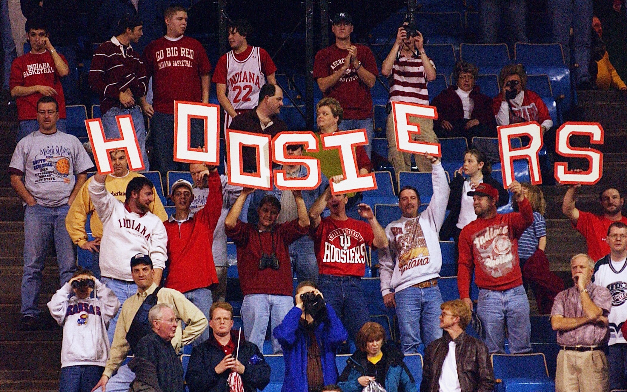 23 Mar 2002:  Fans of the Indiana Hoosiers make themselves know as they celebrate the Hoosiers defeat of the Kent State Golden Flashes 81-69 in the Championship of the South Region of the 2002 NCAA Men's Basketball Championship at the Rupp Arena in Lexing