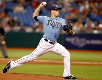 ST PETERSBURG, FL - APRIL 17:  Pitcher Jeremy Hellickson #58 of the Tampa Bay Rays pitches against the Minnesota Twins during the game at Tropicana Field on April 17, 2011 in St. Petersburg, Florida.  (Photo by J. Meric/Getty Images)
