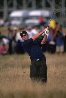 22 Jul 2001:  David Duval of USA plays out of heavy rough during the 130th British Open Championship held at Royal Lytham and St Annes in Lancashire, England. Mandatrory credit: Stephen Munday/Allsport
