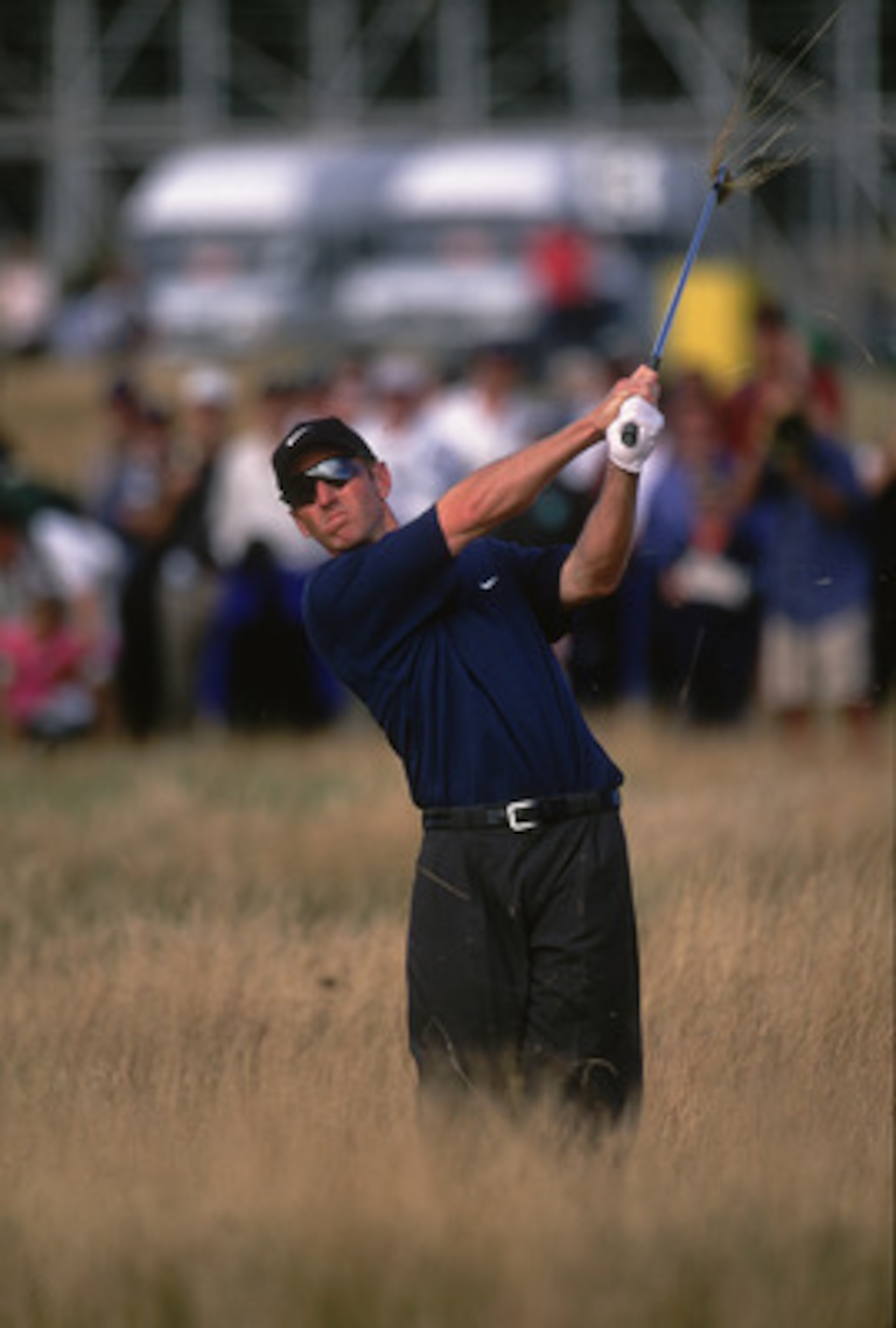 22 Jul 2001:  David Duval of USA plays out of heavy rough during the 130th British Open Championship held at Royal Lytham and St Annes in Lancashire, England. Mandatrory credit: Stephen Munday/Allsport