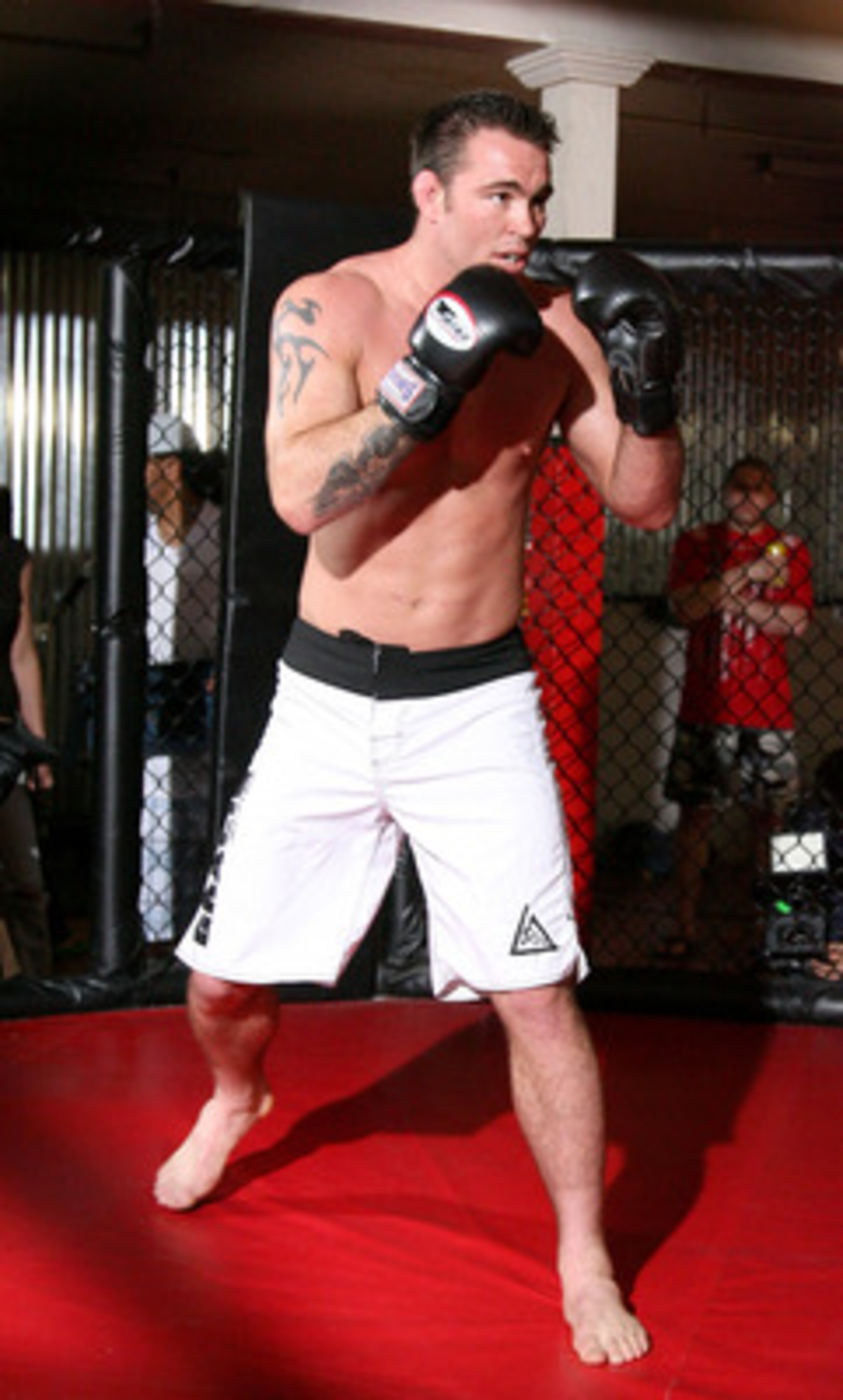 HOLLYWOOD - MARCH 17:  Strikeforce World Lightweight Champion Gilbert 'El Nino' Melendez and Strikeforce World Middleweight Champion Jake Shields attend the CBS' Strikeforce MMA Fighters Open Media Workout on March 17, 2010 in Hollywood, California.  (Pho