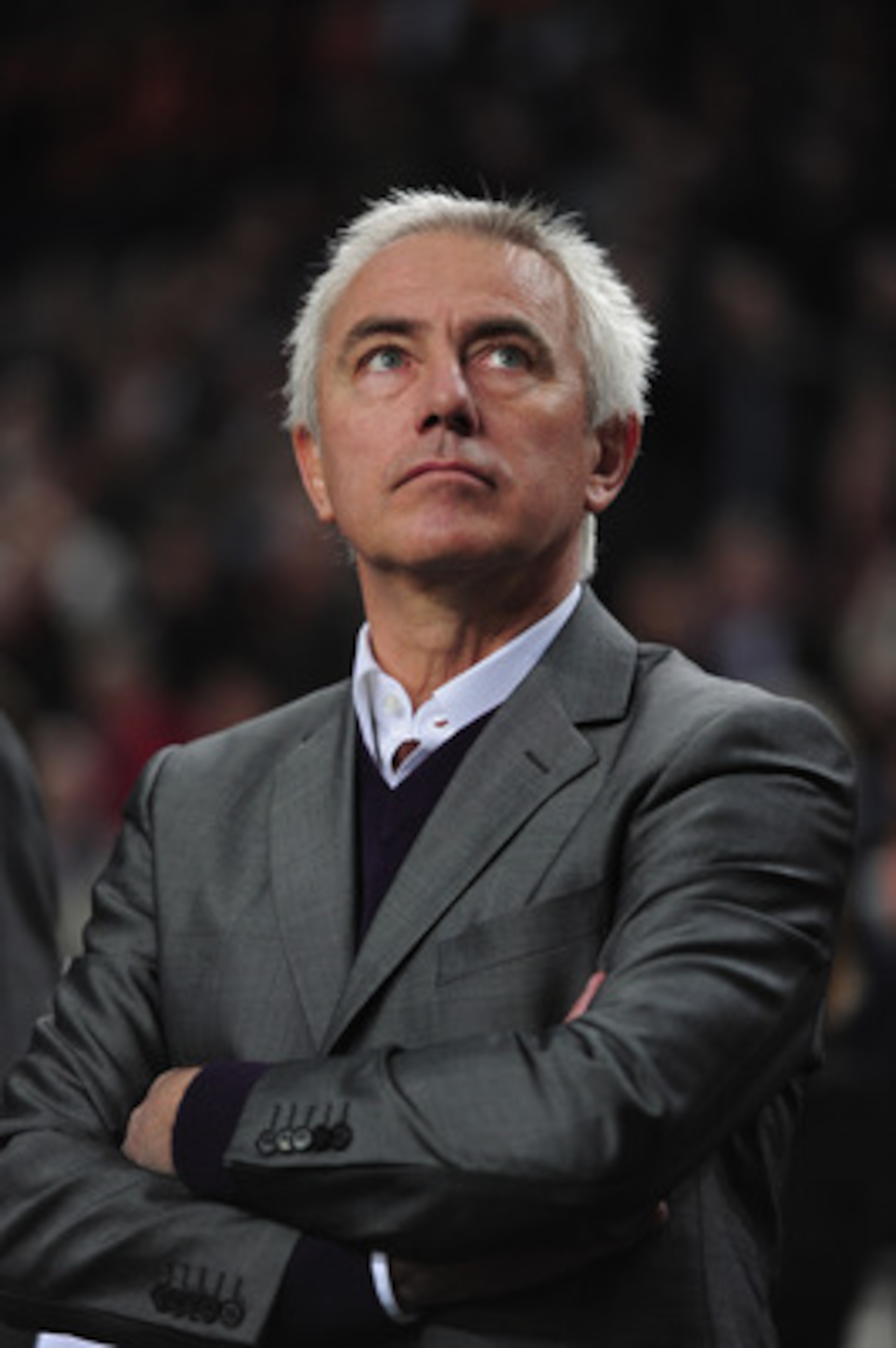 AMSTERDAM, NETHERLANDS - MARCH 29:  Coach of the Netherlands Bert van Marwijk looks on during the Group E, EURO 2012 Qualifier between Netherlands and Hungary at the Amsterdam Arena on March 29, 2011 in Amsterdam, Netherlands.  (Photo by Jamie McDonald/Ge