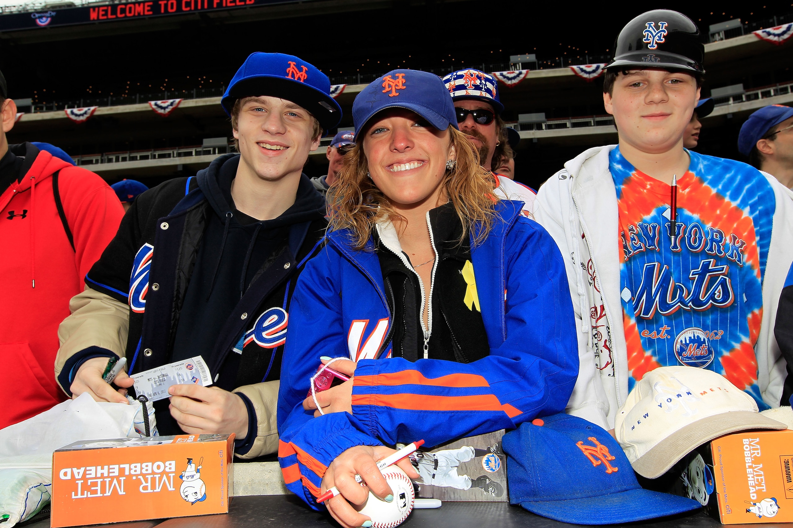 NEW YORK, NY - APRIL 08:  Fans of the New York Mets support their team against the Washington Nationals during the Mets' Home Opener at Citi Field on April 8, 2011 in the Flushing neighborhood of Queens in New York City.  (Photo by Chris Trotman/Getty Ima