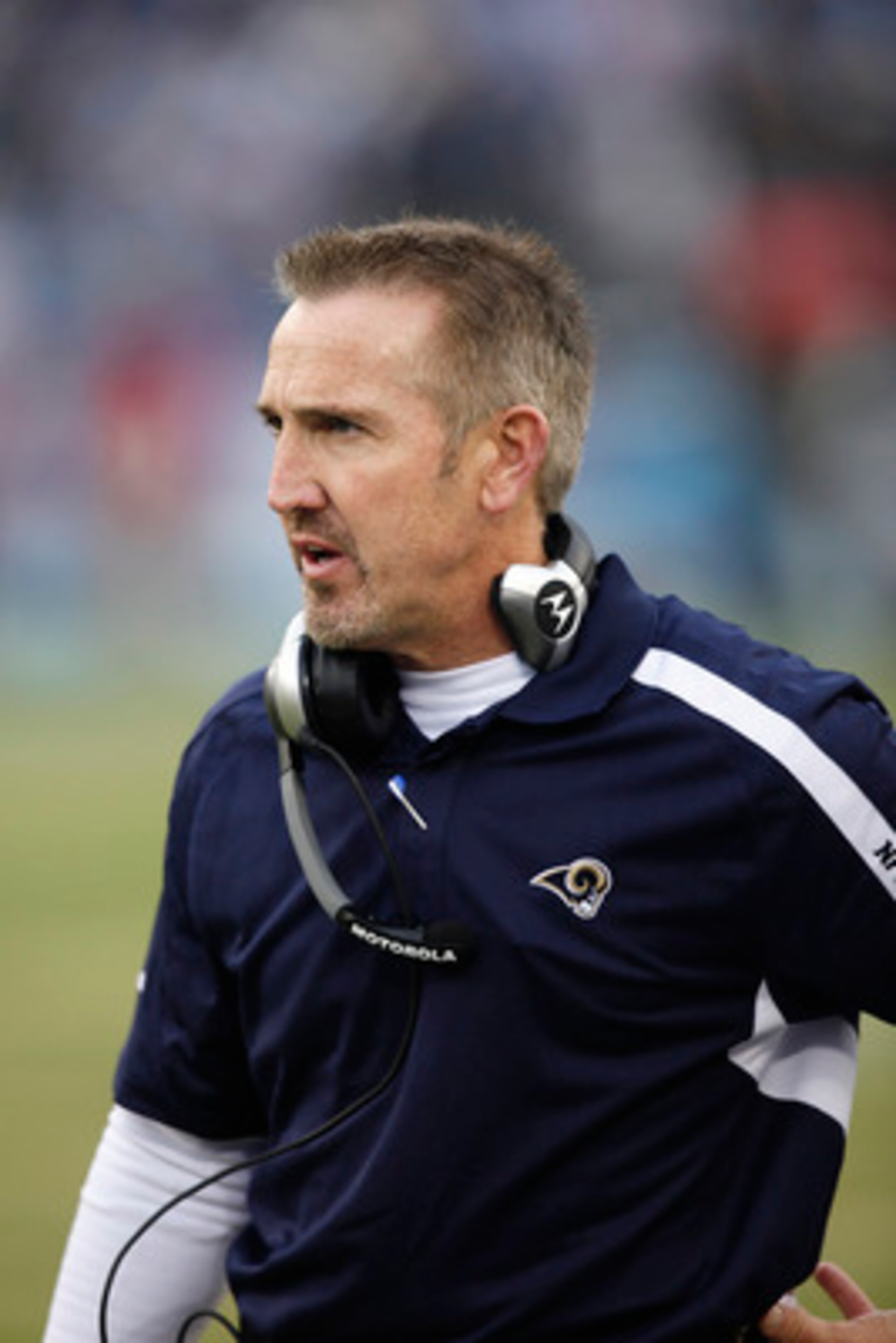 NASHVILLE, TN - DECEMBER 13: Head coach Steve Spagnuolo of the St. Louis Rams looks on against the Tennessee Titans at LP Field on December 13, 2009 in Nashville, Tennessee. The Titans defeated the Rams 47-7. (Photo by Joe Robbins/Getty Images)