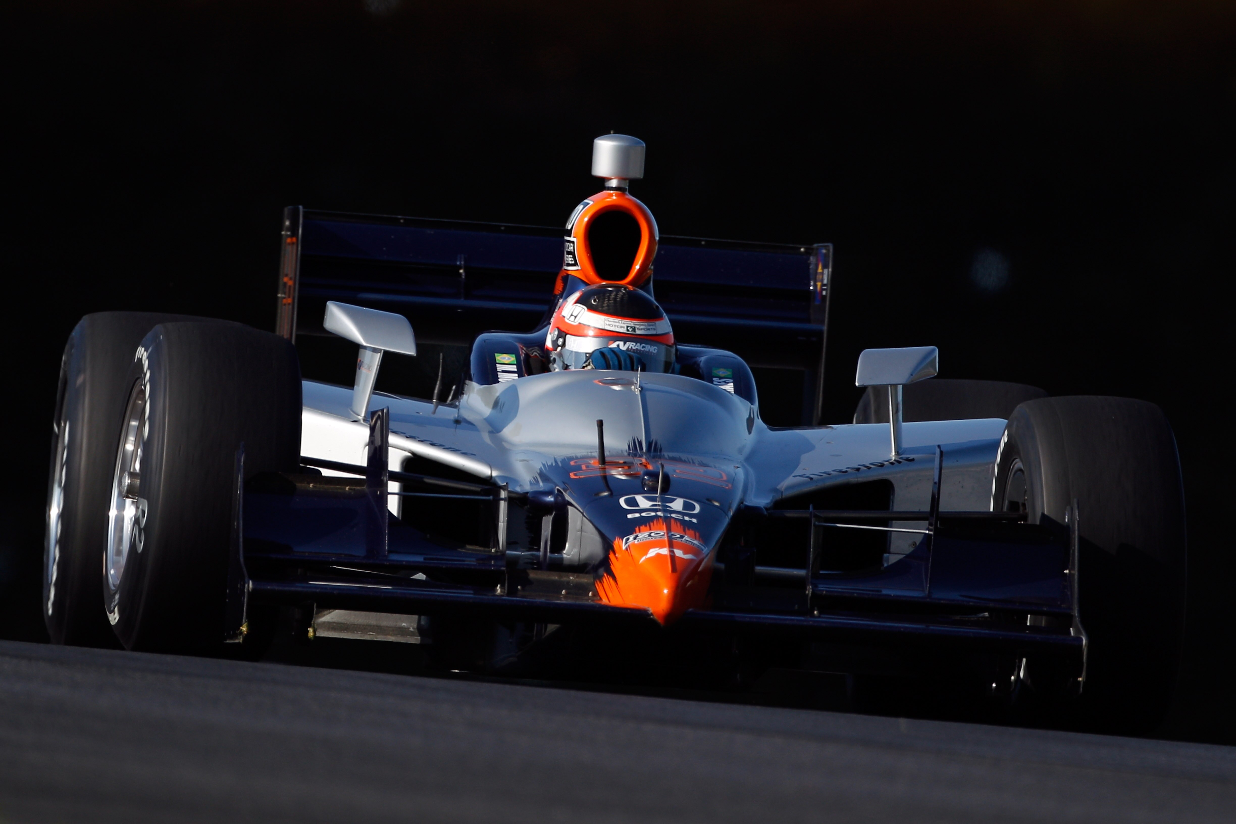 LEXINGTON, OH - AUGUST 07:  Mario Moraes of Brazil, driver of the #32 KV Racing Technology Dallara Honda during practice for the IZOD IndyCar Series Honda Indy 200 on August 7, 2010 in Lexington, Ohio.  (Photo by Chris Graythen/Getty Images)