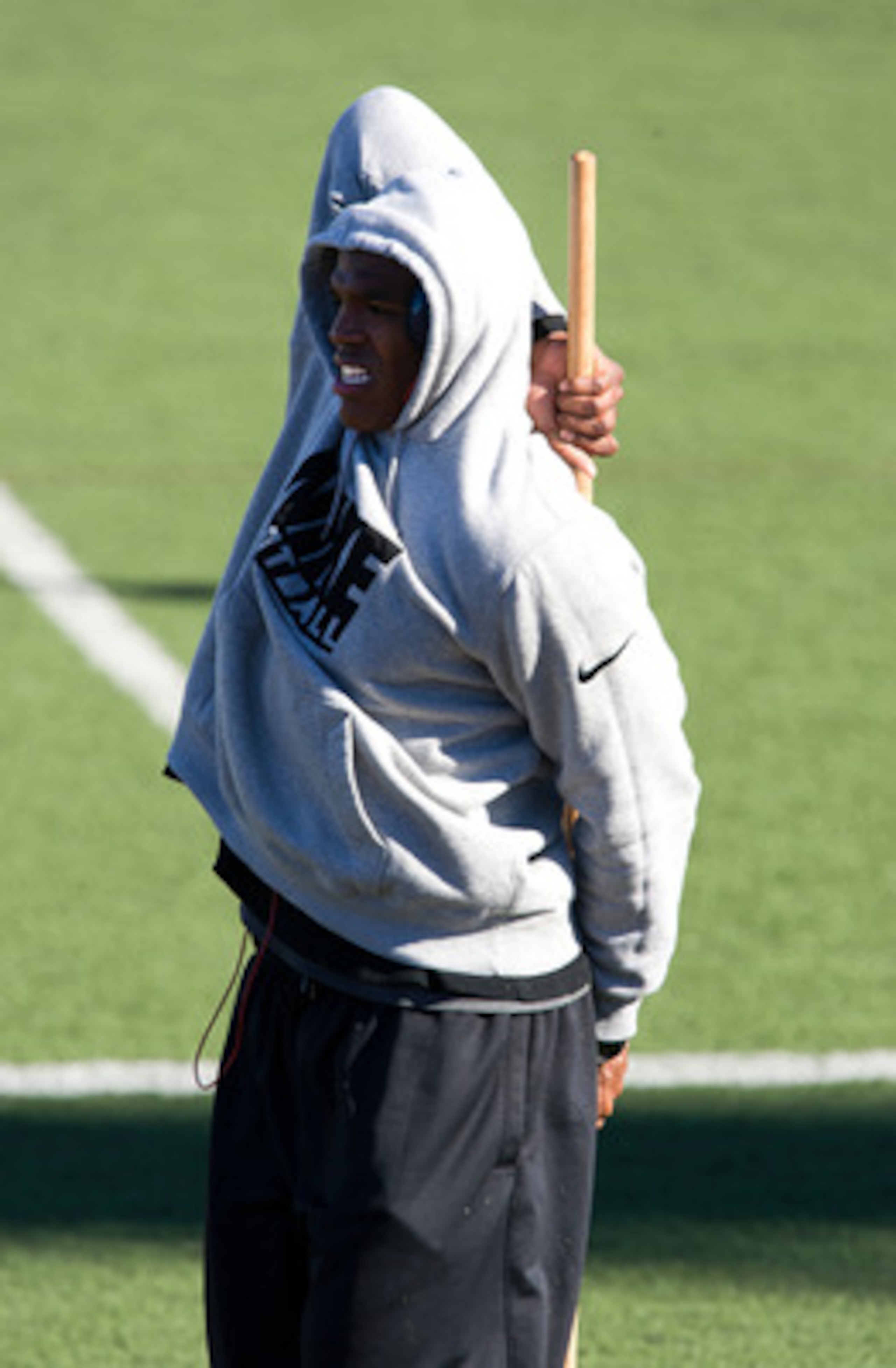 SAN DIEGO, CA - FEBRUARY 10: 2010 Heisman Trophy winning quarterback Cam Newton of Auburn stretches before his workout routine for the media at Cathedral High School's sports stadium on February 10, 2011 in San Diego, California. (Photo by Kent Horner/ Ge SAN DIEGO, CA - FEBRUARY 10: 2010 Heisman Trophy winning quarterback Cam Newton of Auburn stretches before his workout routine for the media at Cathedral High School's sports stadium on February 10, 2011 in San Diego, California. (Photo by Kent Horner/ Ge