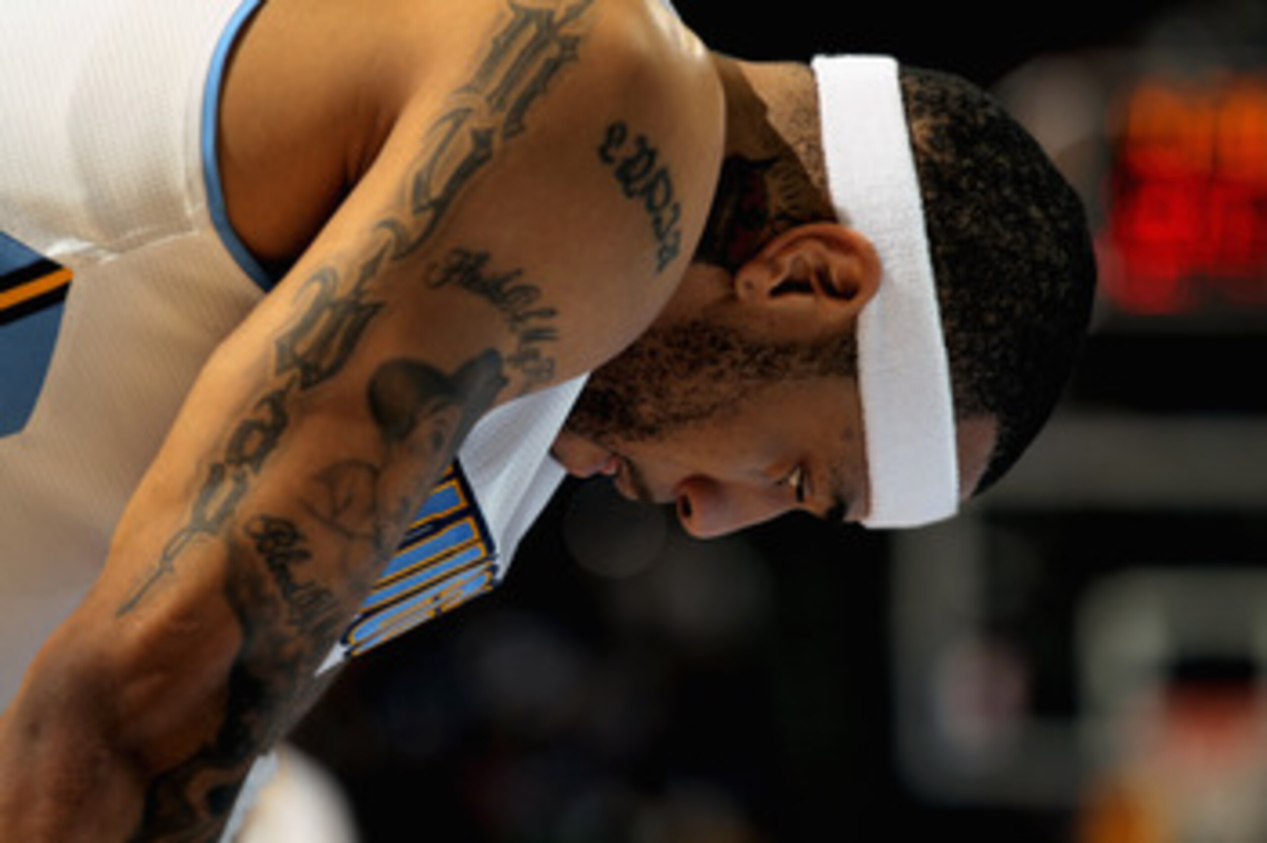 DENVER, CO - APRIL 25:  Kenyon Martin #4 of the Denver Nuggets awaits a free throw against the Oklahoma City Thunder in Game Four of the Western Conference Quarterfinals in the 2011 NBA Playoffs on April 24, 2011 at the Pepsi Center in Denver, Colorado. T