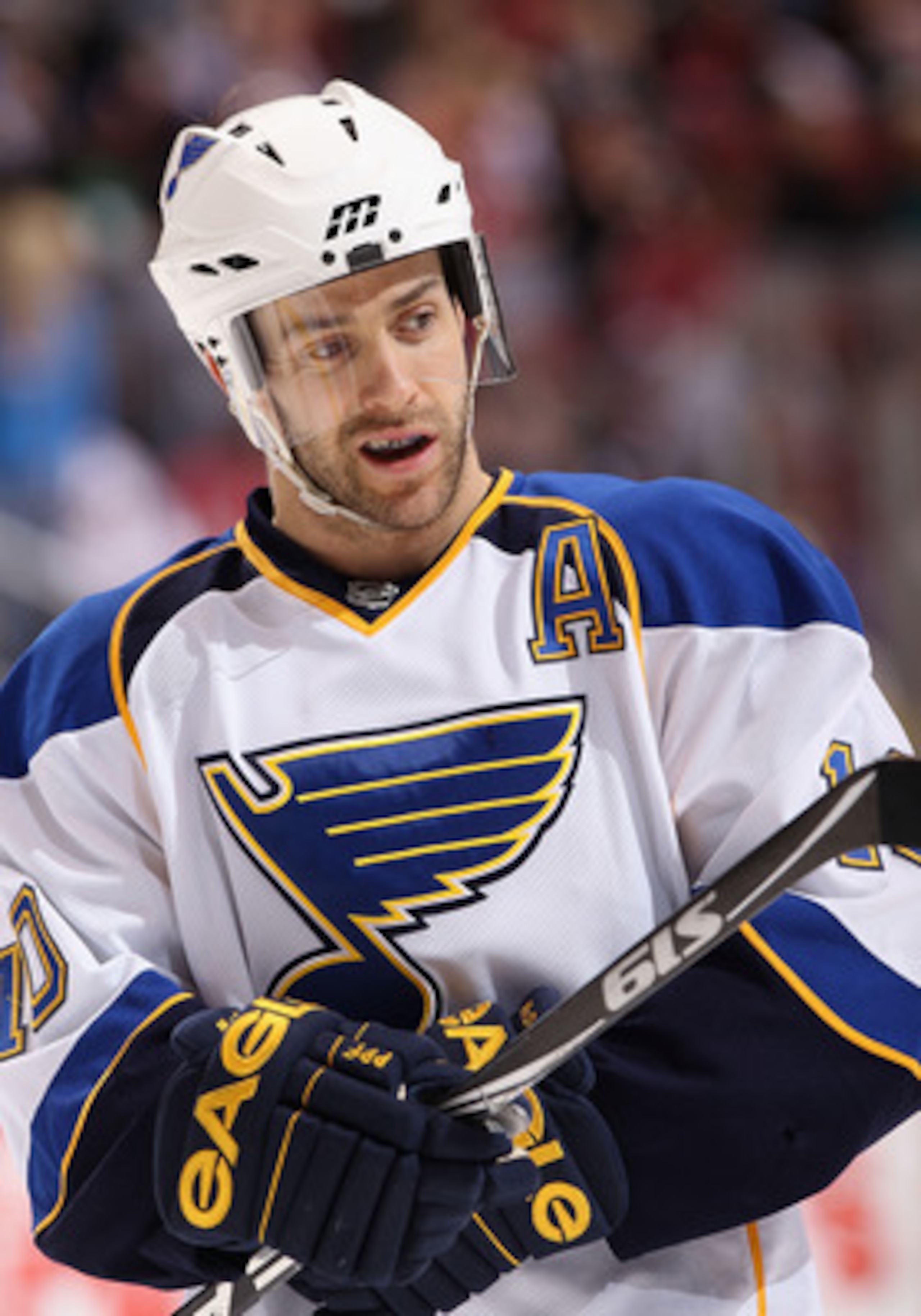 GLENDALE, AZ - MARCH 22:  Andy McDonald #10 of the St. Louis Blues during the NHL game against the Phoenix Coyotes at Jobing.com Arena on March 22, 2011 in Glendale, Arizona.  The Coyotes defeated the Blues 2-1.  (Photo by Christian Petersen/Getty Images)