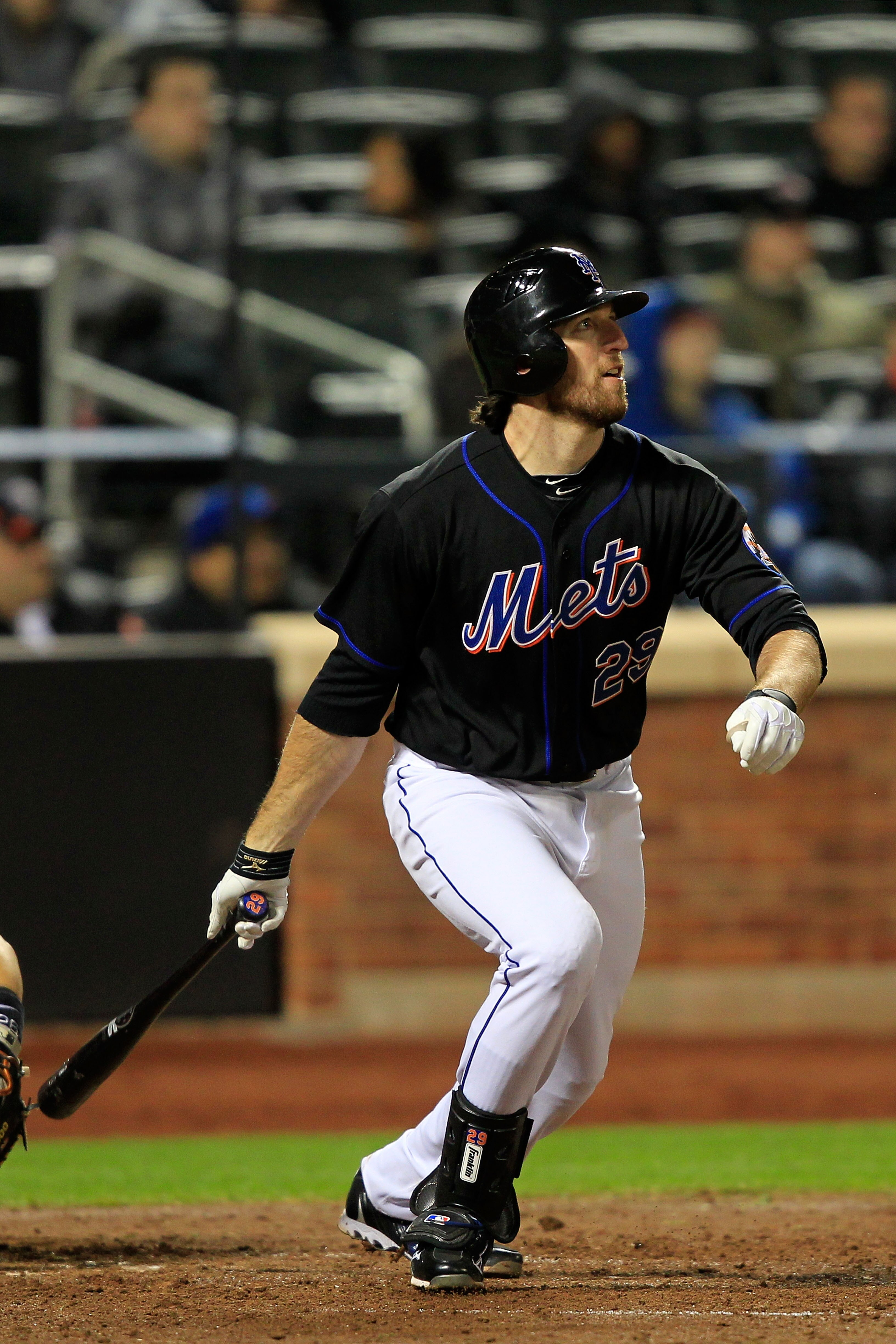 NEW YORK, NY - APRIL 22:  Ike Davis #29 of the New York Mets hits a two-run homer in the seventh inning against the Arizona Diamondbacks at Citi Field on April 22, 2011 in the Flushing neighborhood of the Queens borough of New York City.  (Photo by Chris
