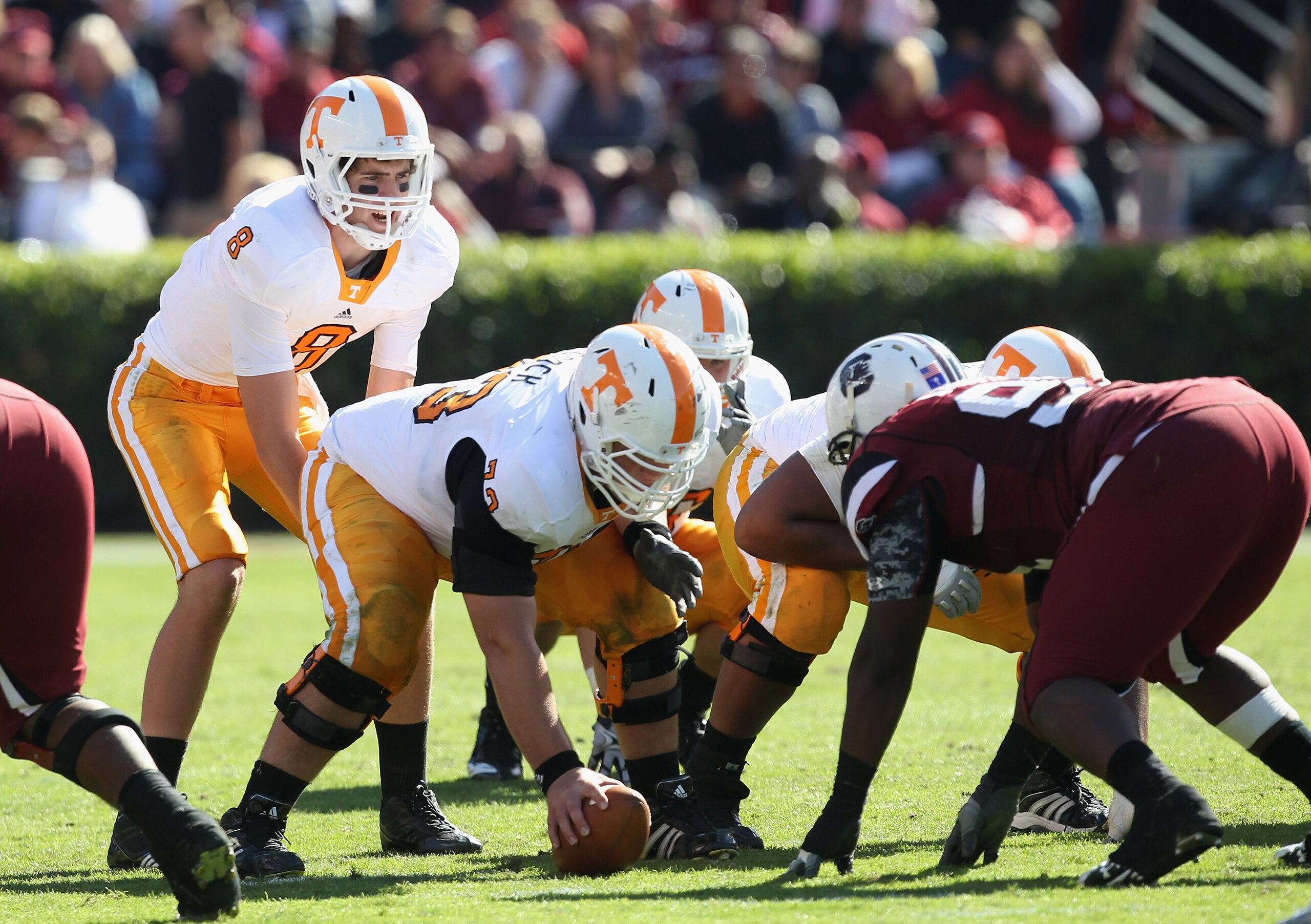 COLUMBIA, SC - OCTOBER 30: Tyler Bray #8 of the Tennessee Volunteers against the South Carolina Gamecocks during their game at Williams-Brice Stadium on October 30, 2010 in Columbia, South Carolina. (Photo by Streeter Lecka/Getty Images) COLUMBIA, SC - OCTOBER 30: Tyler Bray #8 of the Tennessee Volunteers against the South Carolina Gamecocks during their game at Williams-Brice Stadium on October 30, 2010 in Columbia, South Carolina. (Photo by Streeter Lecka/Getty Images)