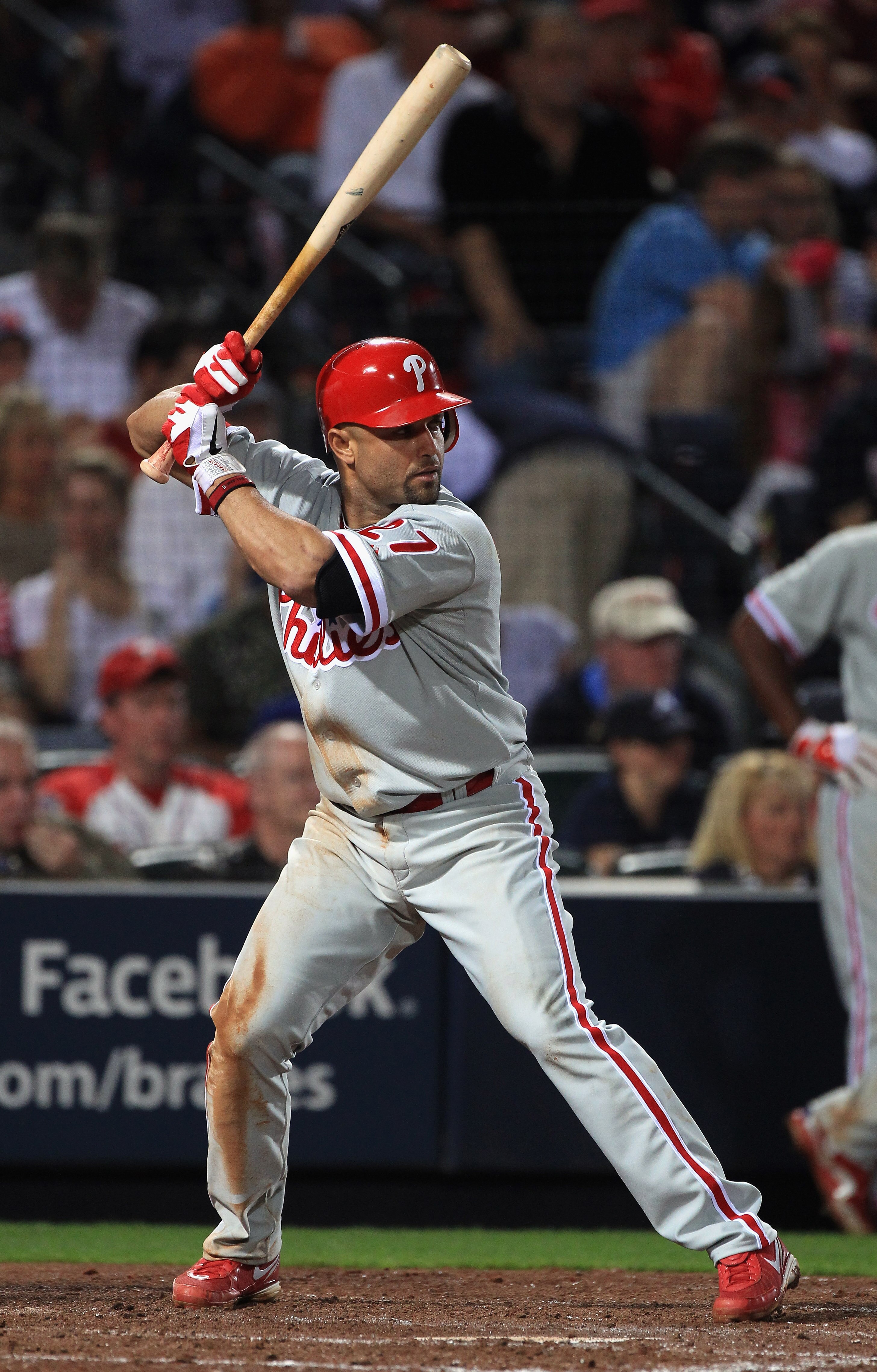 ATLANTA, GA - APRIL 08:  Placido Polanco #27 of the Philadephia Phillies against the Atlanta Braves during their opening day game at Turner Field on April 8, 2011 in Atlanta, Georgia.  (Photo by Streeter Lecka/Getty Images)