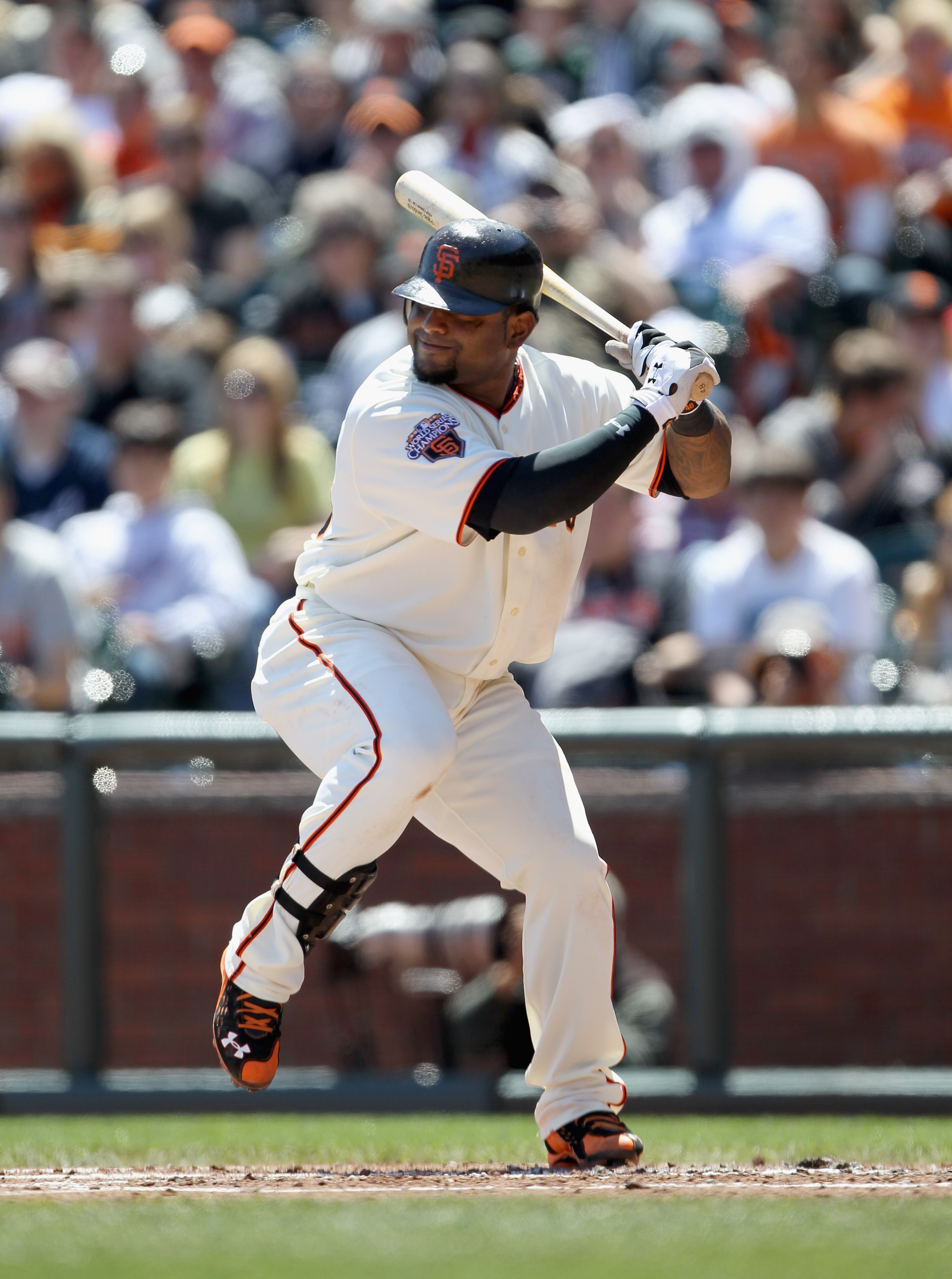 SAN FRANCISCO, CA - APRIL 24: Pablo Sandoval #48 of the San Francisco Giants in action against the Atlanta Braves at AT&T Park on April 24, 2011 in San Francisco, California. (Photo by Ezra Shaw/Getty Images) SAN FRANCISCO, CA - APRIL 24: Pablo Sandoval #48 of the San Francisco Giants in action against the Atlanta Braves at AT&T Park on April 24, 2011 in San Francisco, California. (Photo by Ezra Shaw/Getty Images)