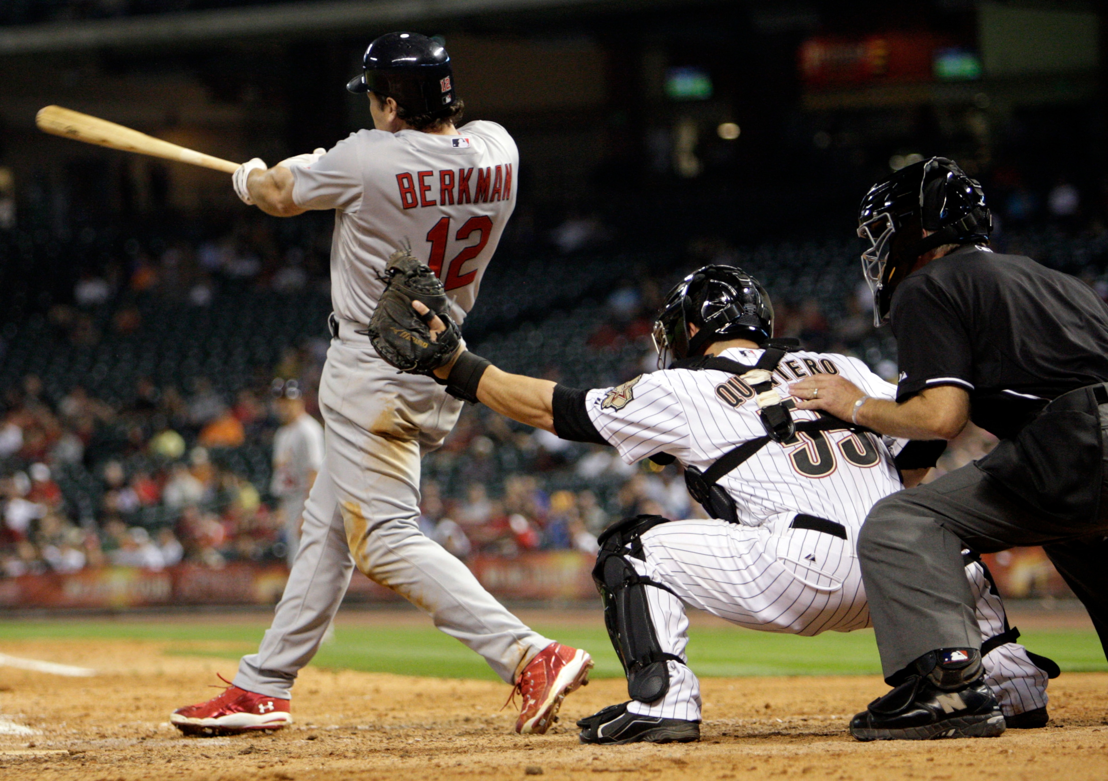 HOUSTON - APRIL 26: Lance Berkman #12 of the St. Louis Cardinals doubles to center field in the ninth scoring Matt Holliday with the go ahead run at Minute Maid Park on April 26, 2011 in Houston, Texas. Houston won 6-5. (Photo by Bob Levey/Getty Images) HOUSTON - APRIL 26: Lance Berkman #12 of the St. Louis Cardinals doubles to center field in the ninth scoring Matt Holliday with the go ahead run at Minute Maid Park on April 26, 2011 in Houston, Texas. Houston won 6-5. (Photo by Bob Levey/Getty Images)