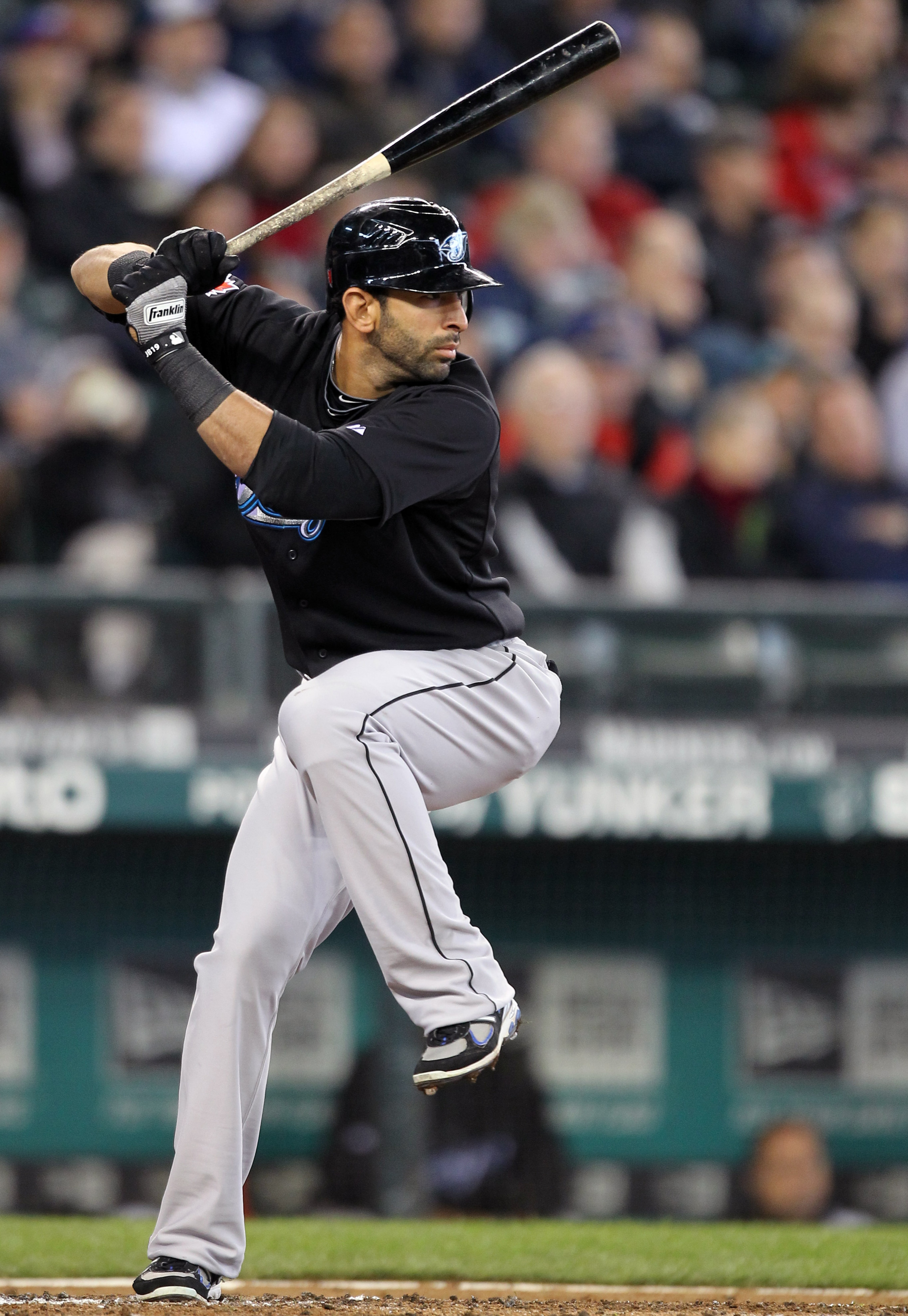 SEATTLE, WA - APRIL 13: Jose Bautista #19 of the Toronto Blue Jays bats against the Seattle Mariners at Safeco Field on April 13, 2011 in Seattle, Washington. (Photo by Otto Greule Jr/Getty Images) SEATTLE, WA - APRIL 13: Jose Bautista #19 of the Toronto Blue Jays bats against the Seattle Mariners at Safeco Field on April 13, 2011 in Seattle, Washington. (Photo by Otto Greule Jr/Getty Images)