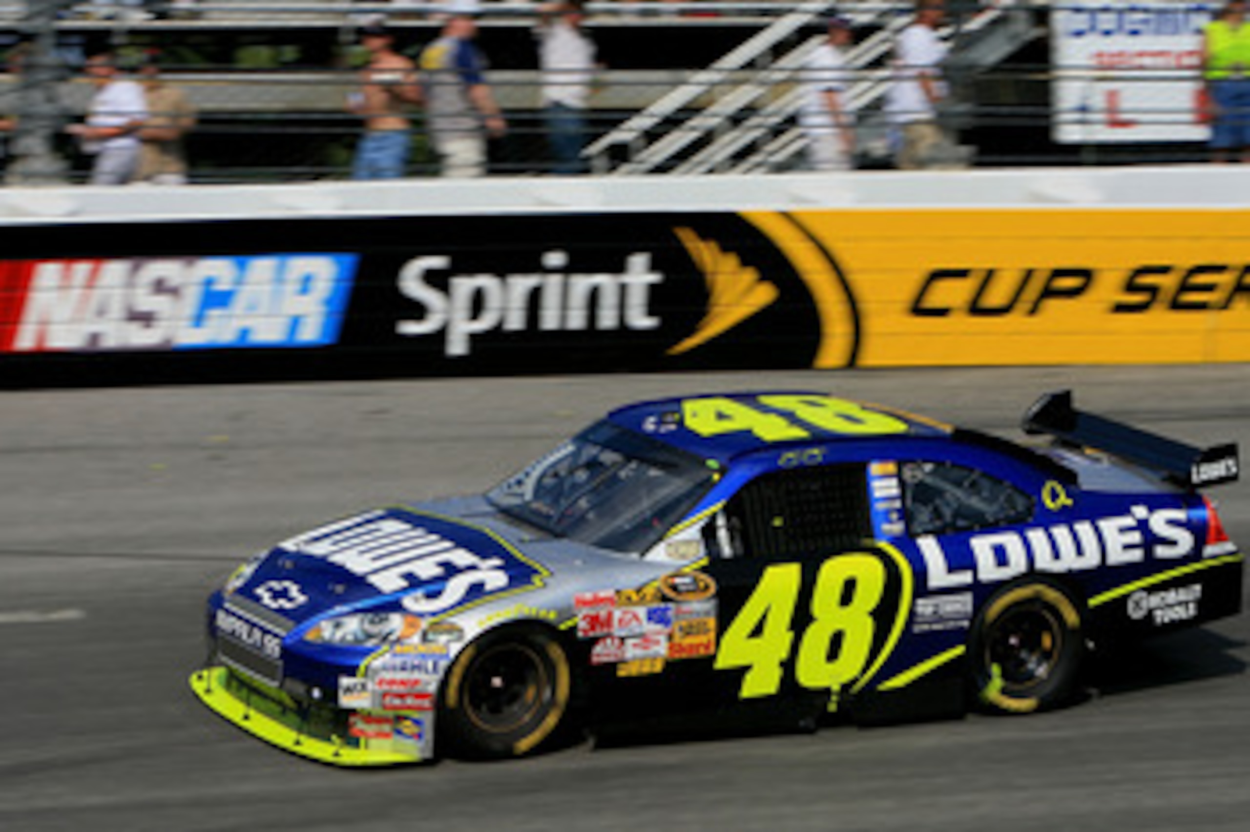 RICHMOND, VA - SEPTEMBER 07:  Jimmie Johnson driver of the #48 Lowe's Chevrolet during the NASCAR Sprint Cup Series Chevy Rock & Roll 400 at Richmond International Raceway on September 7, 2008 in Richmond, Virginia.  (Photo by Jerry Markland/Getty Images 