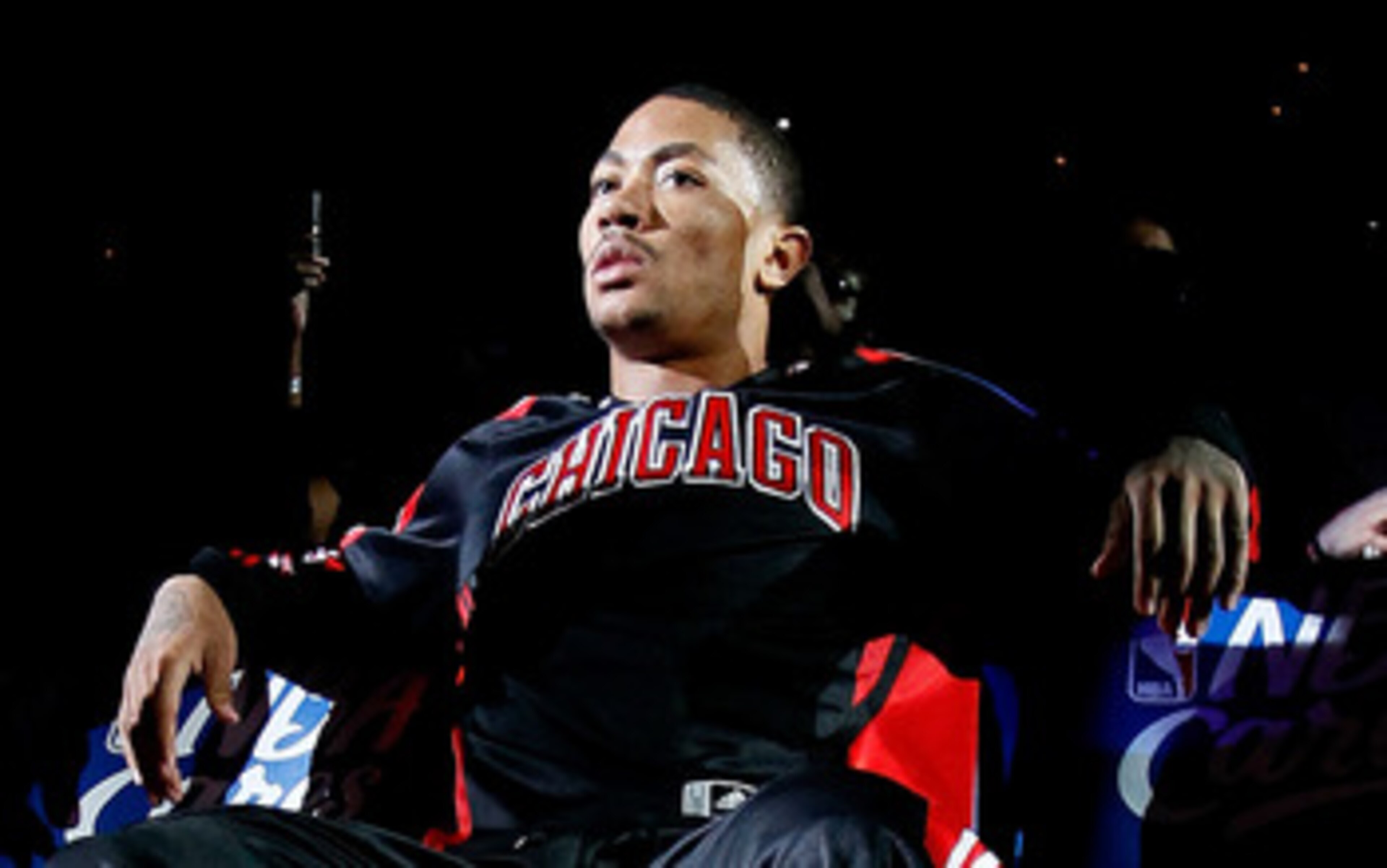 ATLANTA, GA - MAY 08:  Derrick Rose #1 of the Chicago Bulls waits for introductions against the Atlanta Hawks in Game Four of the Eastern Conference Semifinals in the 2011 NBA Playoffs at Phillips Arena on May 8, 2011 in Atlanta, Georgia.  NOTE TO USER: U