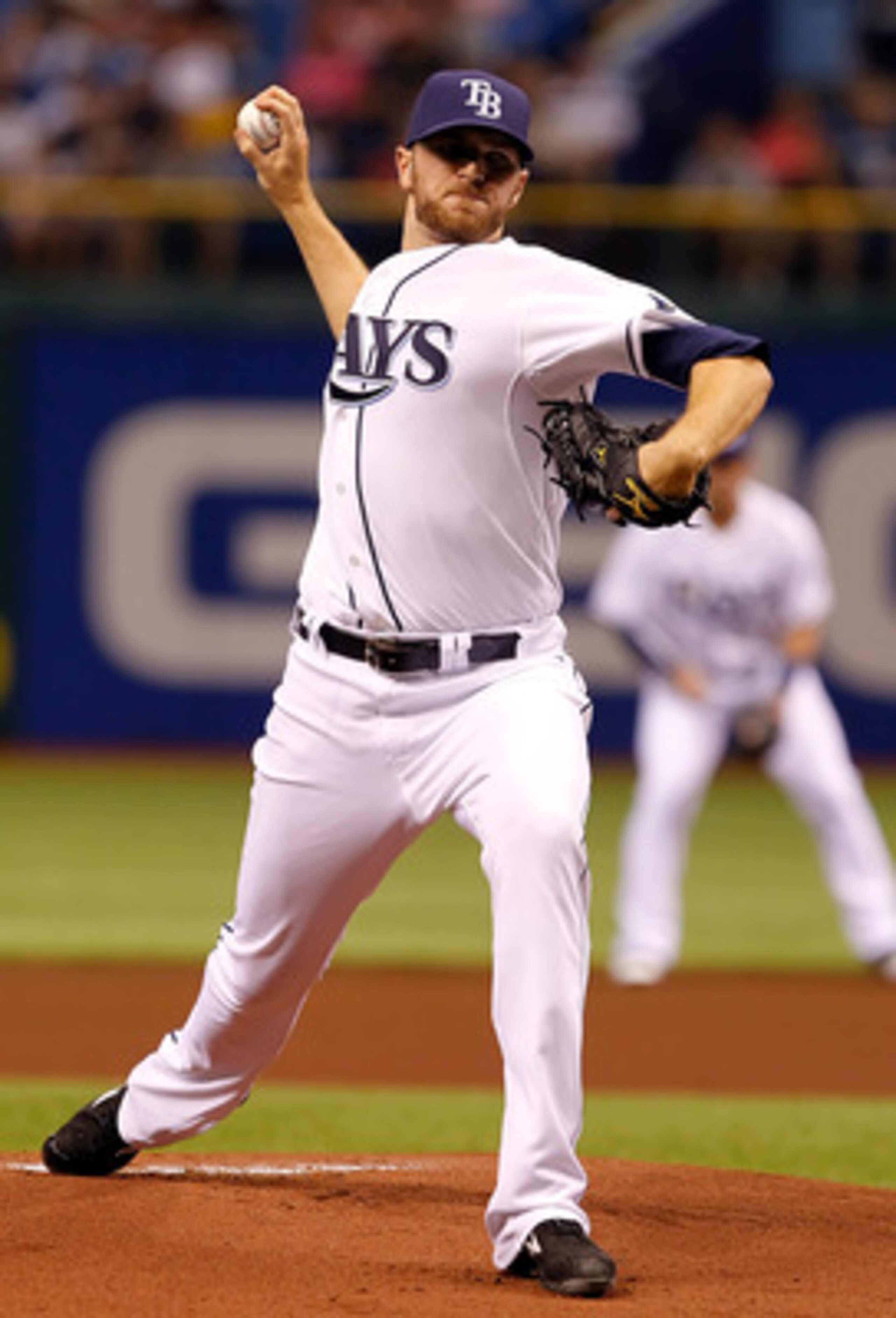 ST. PETERSBURG, FL - APRIL 15:  Pitcher Wade Davis #40 of the Tampa Bay Rays pitches against the Minnesota Twins during the game at Tropicana Field on April 15, 2011 in St. Petersburg, Florida.  (Photo by J. Meric/Getty Images)