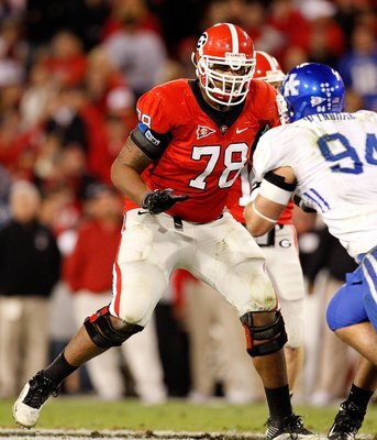 ATHENS, GA - NOVEMBER 21:  Josh Davis #78 of the Georgia Bulldogs against the Kentucky Wildcats at Sanford Stadium on November 21, 2009 in Athens, Georgia.  (Photo by Kevin C. Cox/Getty Images)