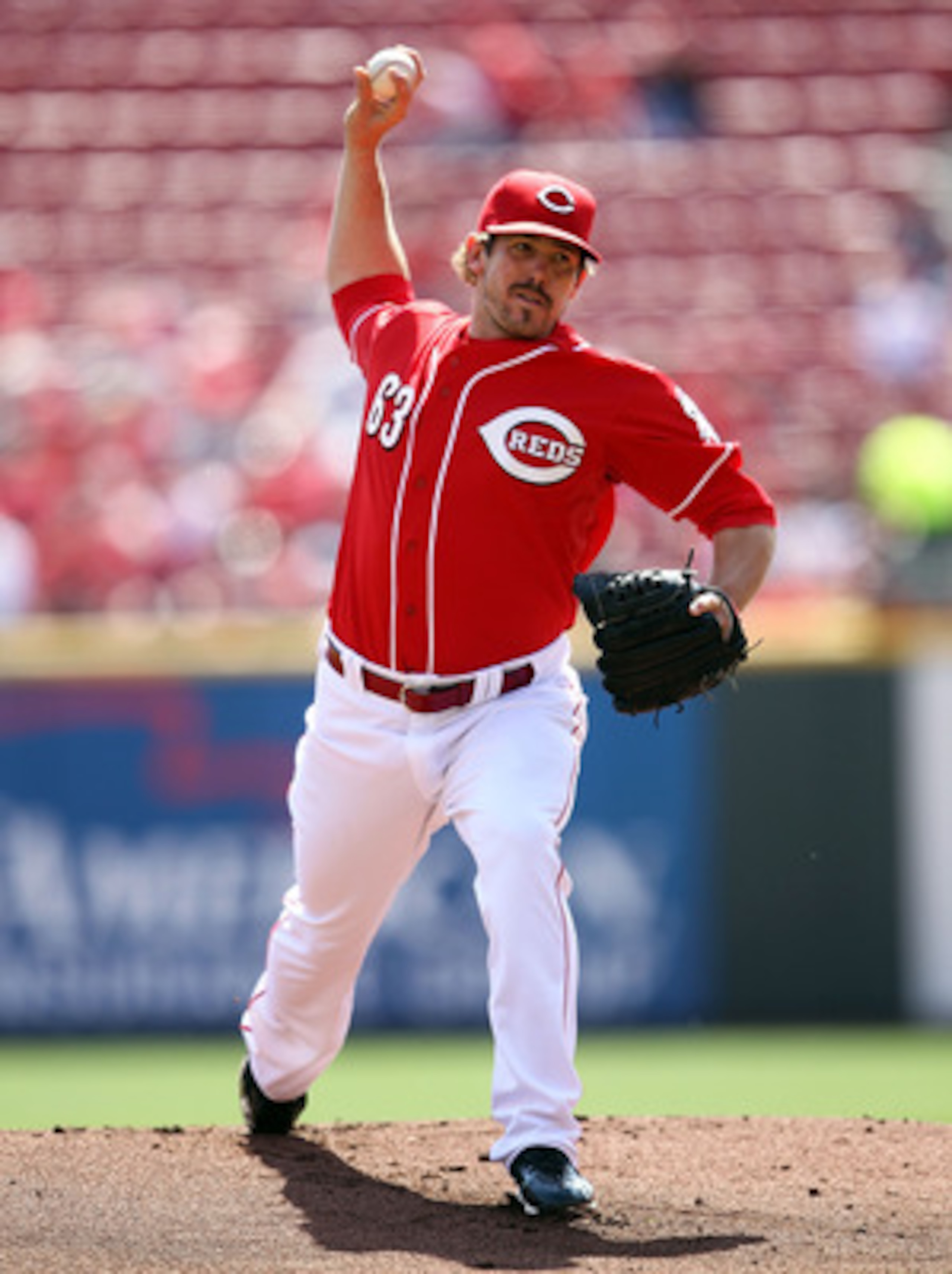 CINCINNATI, OH - APRIL 07:  Sam LeCure #63 of the Cincinnati Reds throws a pitch during the game against the Houston Reds at Great American Ball Park on April 7, 2011 in Cincinnati, Ohio.  (Photo by Andy Lyons/Getty Images)