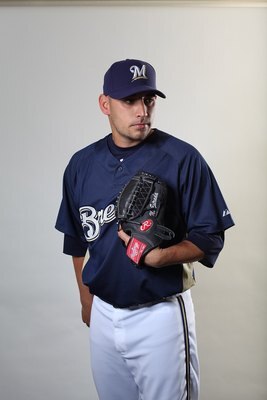 MARYVALE, AZ - MARCH 01:  Marco Estrada #74 poses for a portrait during the Milwaukee Brewers Photo Day at the Maryvale  Baseball Park on March 1, 2010 in Maryvale, Arizona.  (Photo by Jonathan Ferrey/Getty Images)