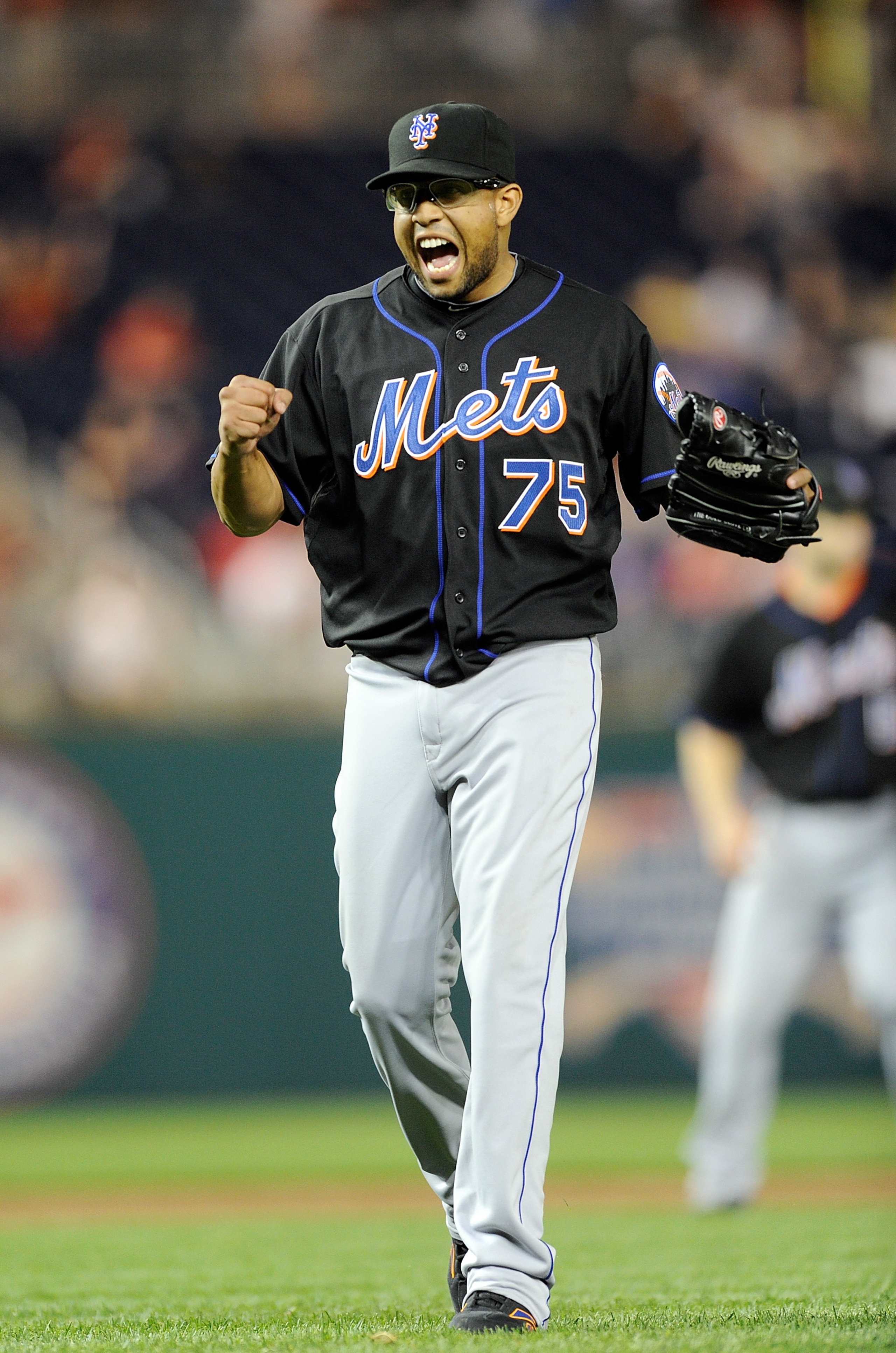 WASHINGTON, DC - APRIL 26: Francisco Rodriguez #75 of the New York Mets celebrates after a 6-4 victory against the Washington Nationals at Nationals Park on April 26, 2011 in Washington, DC. (Photo by Greg Fiume/Getty Images) WASHINGTON, DC - APRIL 26: Francisco Rodriguez #75 of the New York Mets celebrates after a 6-4 victory against the Washington Nationals at Nationals Park on April 26, 2011 in Washington, DC. (Photo by Greg Fiume/Getty Images)