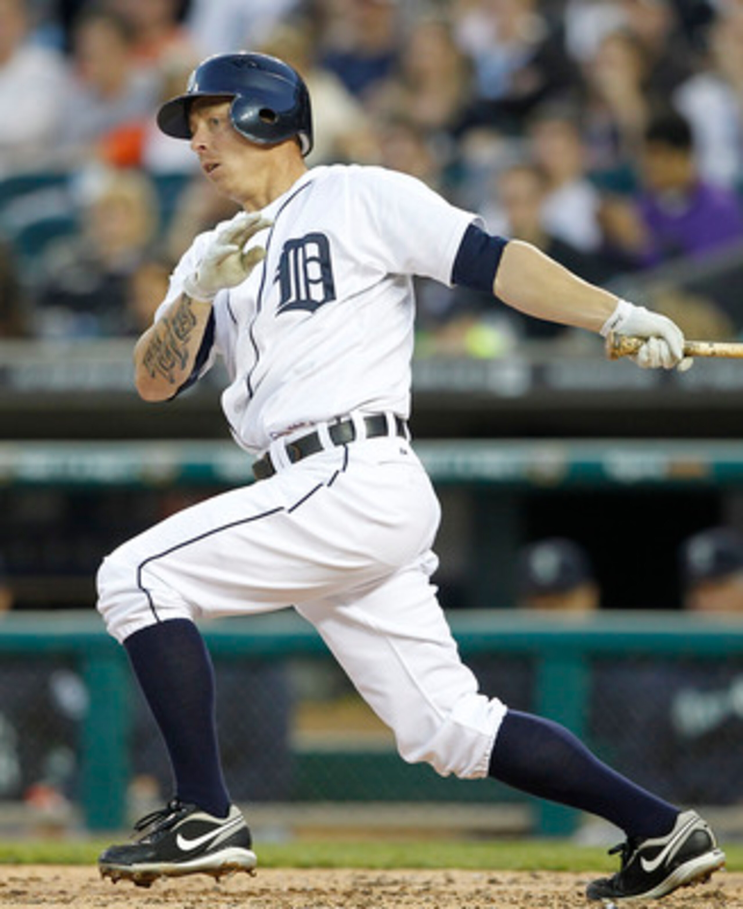 DETROIT - APRIL 26: Brandon Inge #15 of the Detroit Tigers doubles in the fourth inning, scoring Brennan Boesch and Jhonny Peralta during the game against the Seattle Mariners at Comerica Park on April 26, 2011 in Detroit, Michigan. (Photo by Leon Halip DETROIT - APRIL 26: Brandon Inge #15 of the Detroit Tigers doubles in the fourth inning, scoring Brennan Boesch and Jhonny Peralta during the game against the Seattle Mariners at Comerica Park on April 26, 2011 in Detroit, Michigan. (Photo by Leon Halip