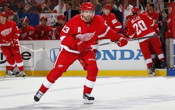 DETROIT, MI - APRIL 16: Pavel Datsyuk #13 of the Detroit Red Wings skates against the Phoenix Coyotes in Game Two of the Western Conference Quarterfinals during the 2011 Stanley Cup Playoffs at Joe Louis Arena on April 16, 2011 in Detroit, Michigan.  (Pho