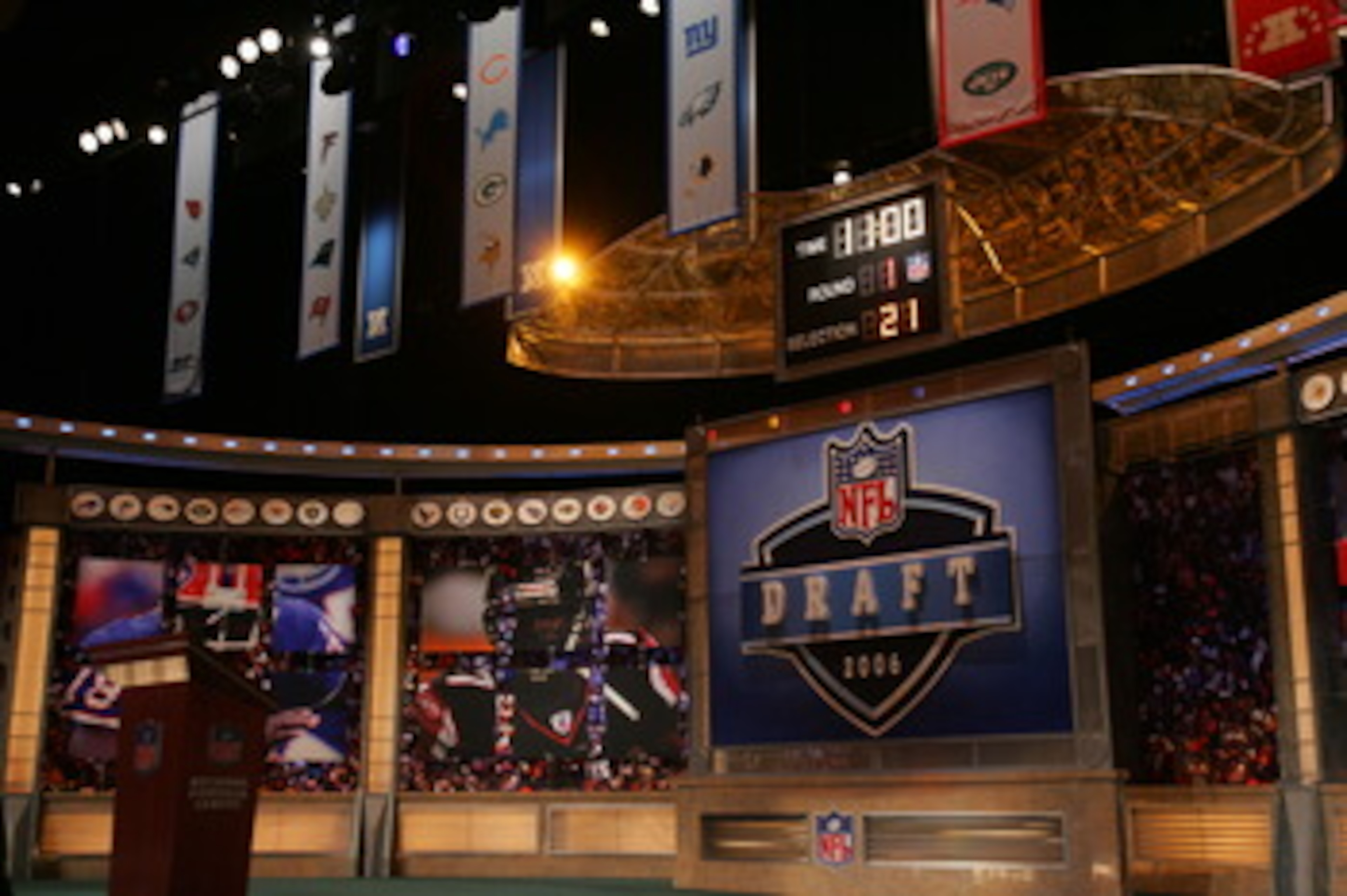 NEW YORK - APRIL 29:  The stage is shown at the 2006 NFL Draft on April 29, 2006 at Radio City Music Hall in New York, New York.  (Photo by Chris Trotman/Getty Images)