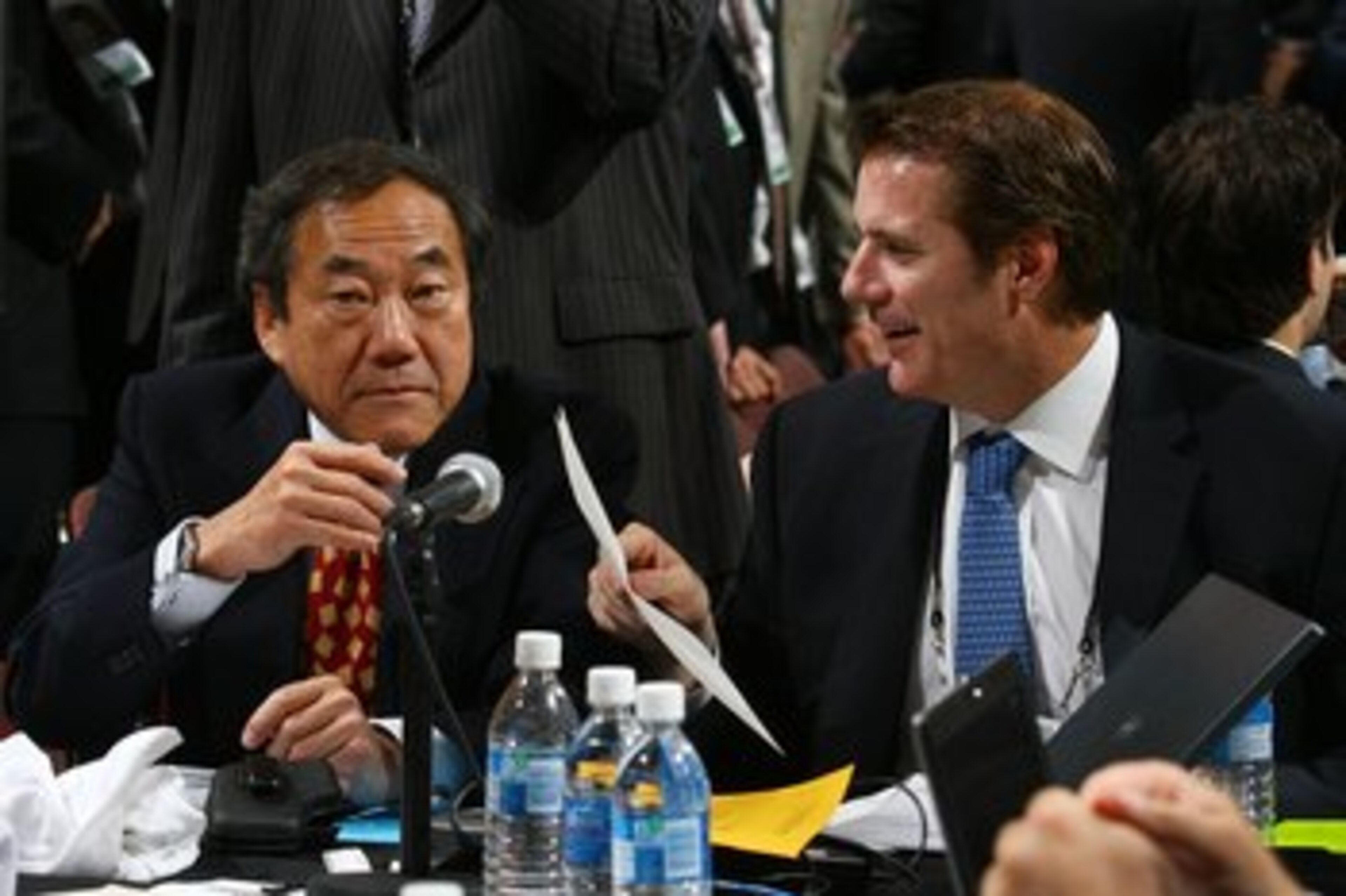 OTTAWA, ON - JUNE 20: Owner Charles Wang and General Manager Garth Snow of the New York Islanders photographed during the 2008 NHL Entry Draft at Scotiabank Place on June 20, 2008 in Ottawa, Ontario, Canada. (Photo by Bruce Bennett/Getty Images)