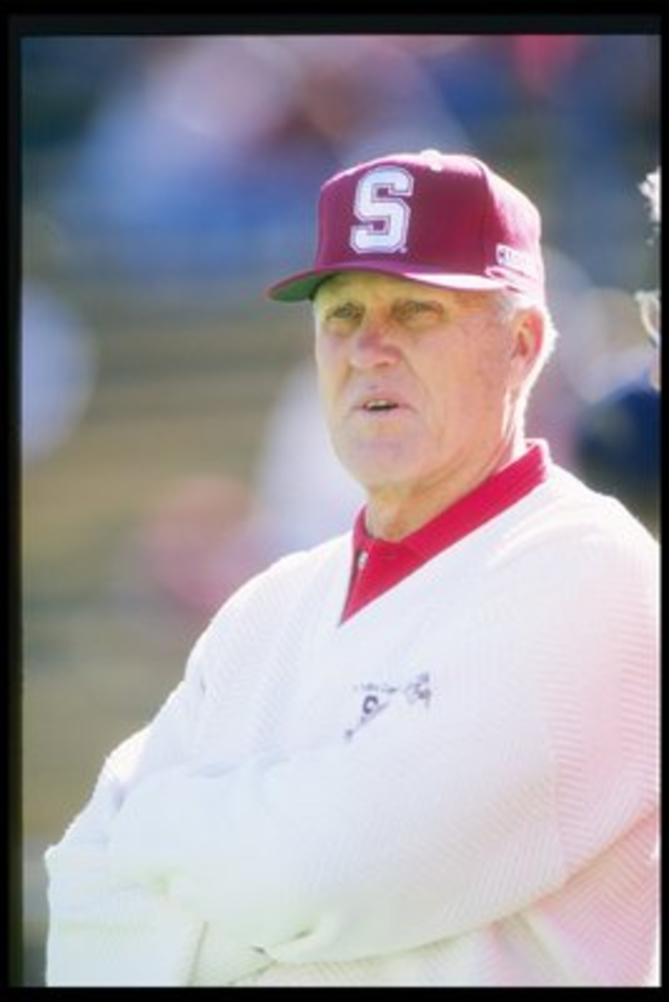 19 Nov 1994:  Coach Bill Walsh of the Stanford Cardinal watches his players during a game against the California Bears at Memorial Stadium in Berkeley, California.  California won the game 24-23. Mandatory Credit: Otto Greule  /Allsport