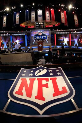 NEW YORK, NY - APRIL 28:  A general view of the Draft stage during the 2011 NFL Draft at Radio City Music Hall on April 28, 2011 in New York City.  (Photo by Chris Trotman/Getty Images)