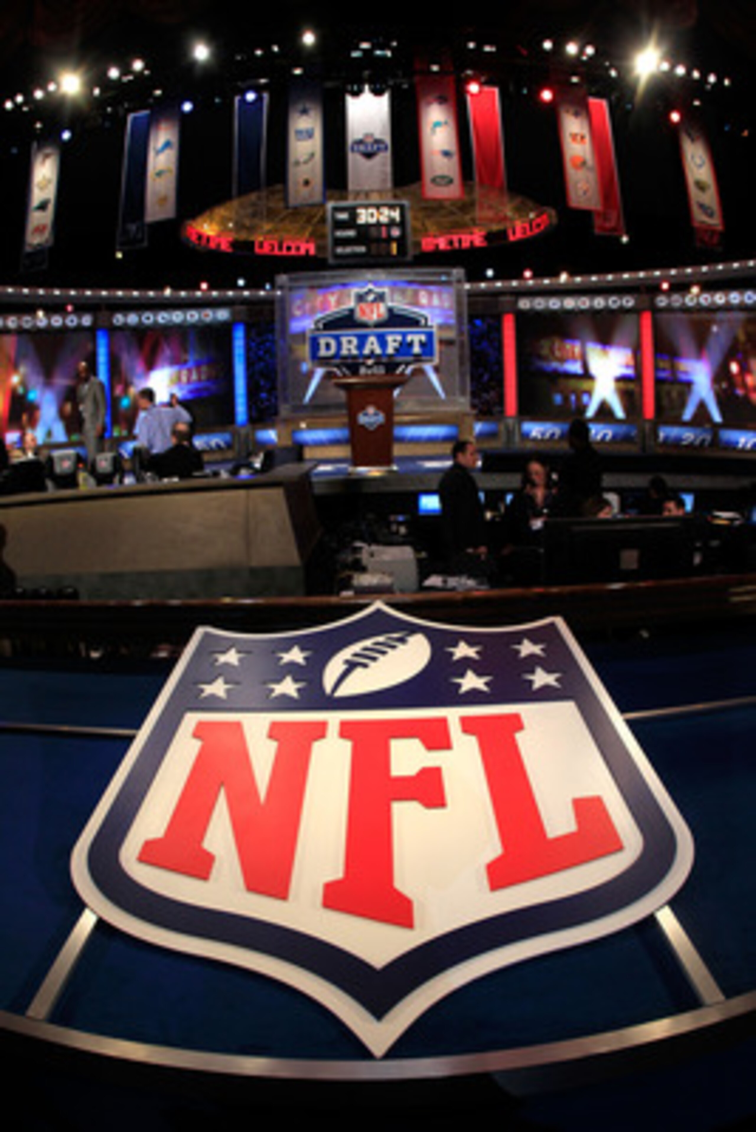 NEW YORK, NY - APRIL 28:  A general view of the Draft stage during the 2011 NFL Draft at Radio City Music Hall on April 28, 2011 in New York City.  (Photo by Chris Trotman/Getty Images)
