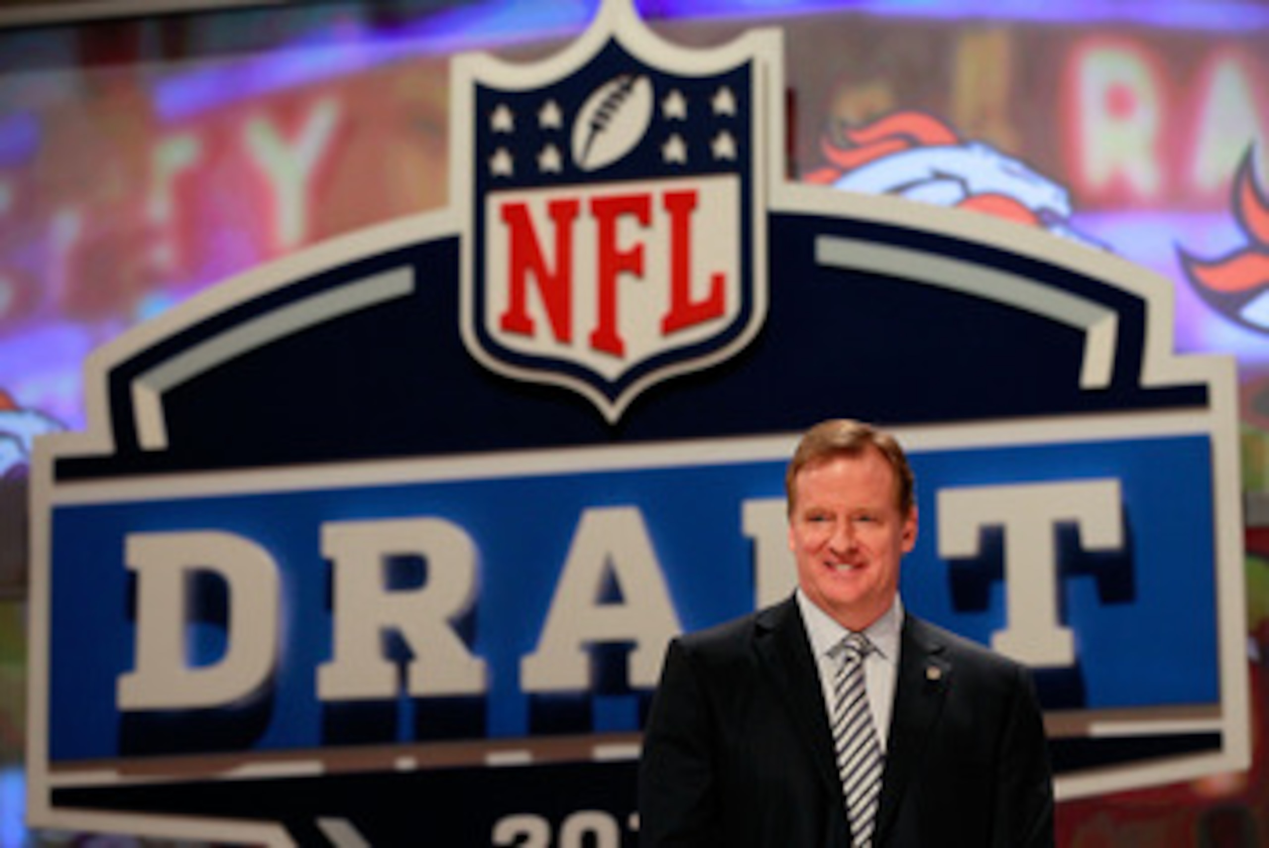 NEW YORK, NY - APRIL 28:  NFL Commissioner Roger Goodell looks on during the 2011 NFL Draft at Radio City Music Hall on April 28, 2011 in New York City.  (Photo by Chris Trotman/Getty Images)