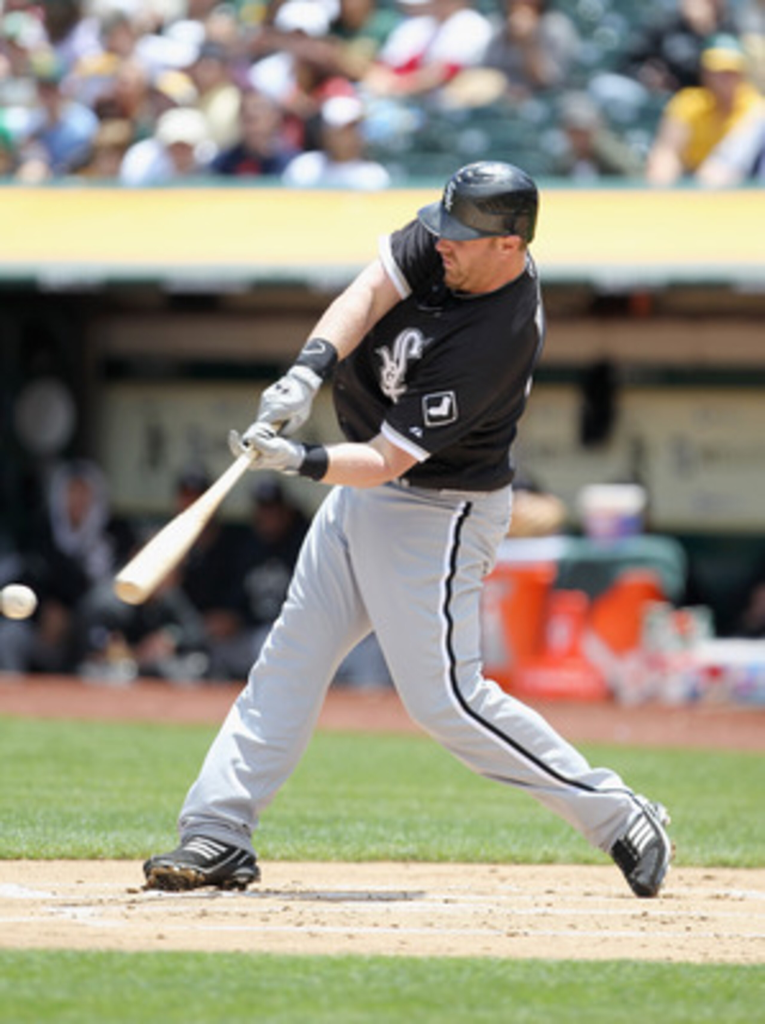OAKLAND, CA - MAY 15:  Adam Dunn #32 of the Chicago White Sox in action against the Oakland Athletics at Oakland-Alameda County Coliseum on May 15, 2011 in Oakland, California.  (Photo by Ezra Shaw/Getty Images)