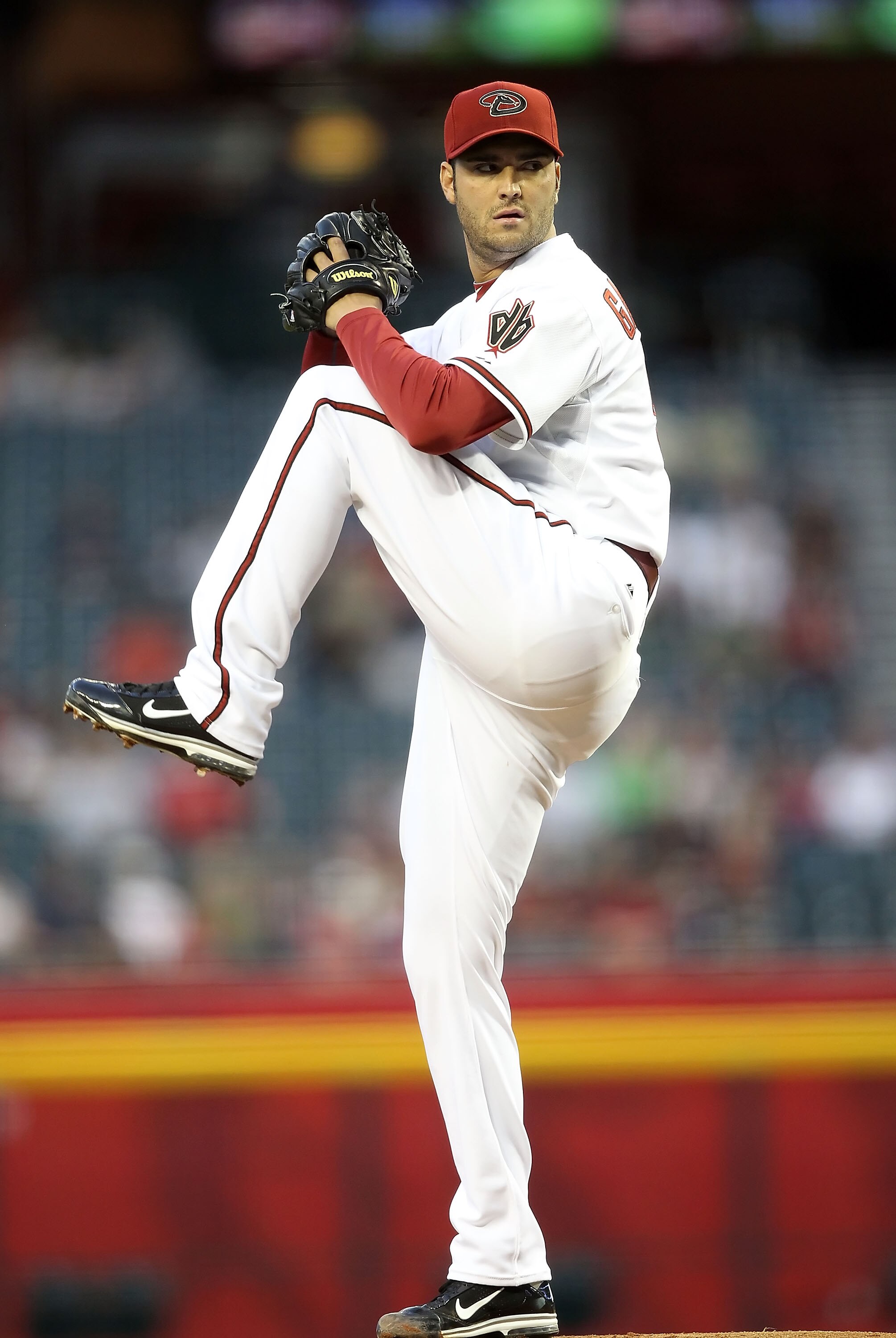 PHOENIX, AZ - APRIL 12:  Starting pitcher Armando Galarraga #56 of the Arizona Diamondbacks pitches against the St. Louis Cardinals during the Major League Baseball game at Chase Field on April 12, 2011 in Phoenix, Arizona.  The Diamondbacks defeated the