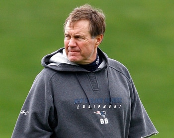 FOXBOROUGH - MAY 2: Coach Bill Bellichick watches during the New England Patriots Minicamp at Gillette Stadium May 2, 2009 in Foxborough, Massachusetts. (Photo by Jim Rogash/Getty Images)