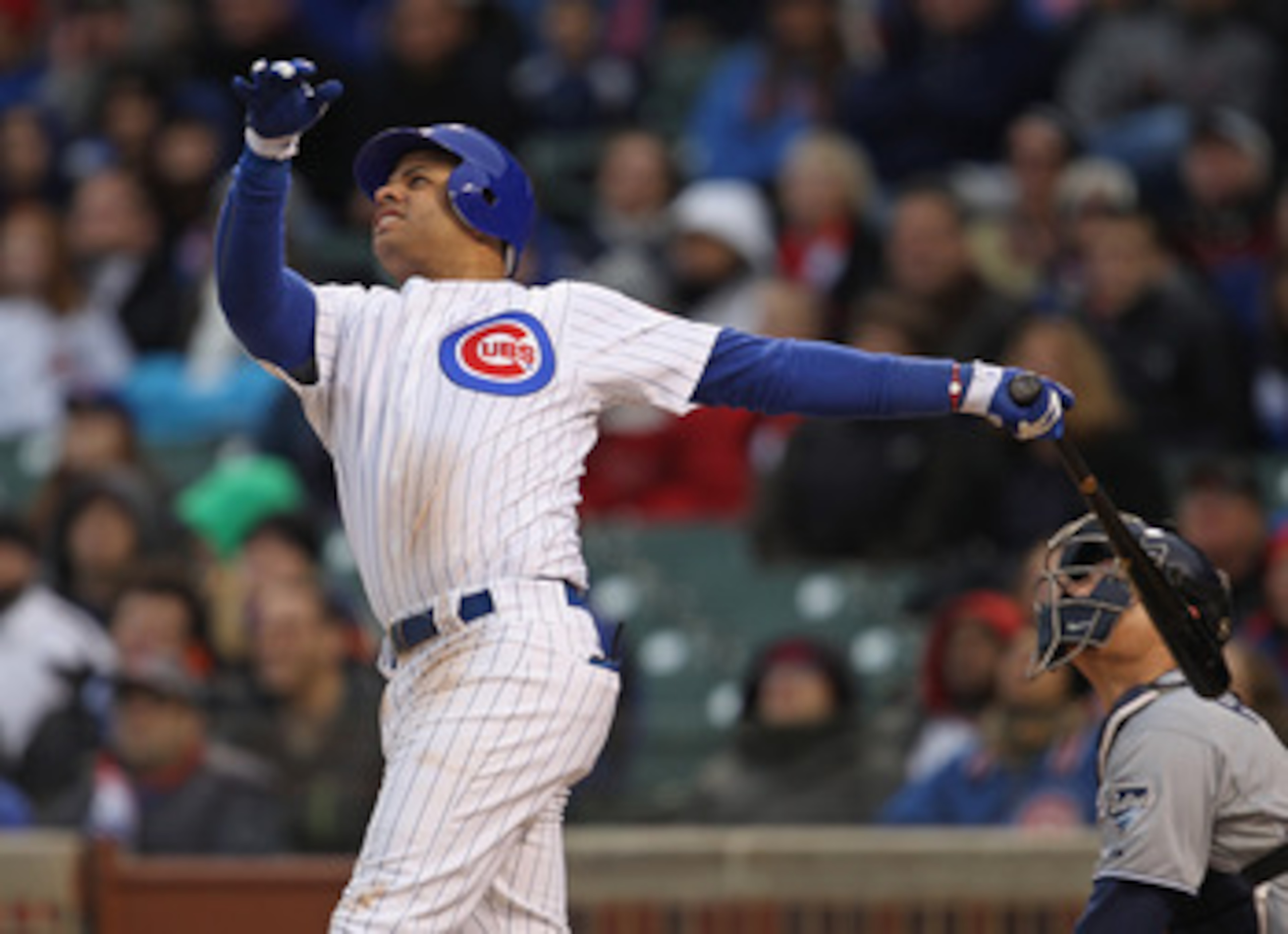 CHICAGO, IL - APRIL 20: Aramis Ramirez #16 of the Chicago Cubs takes a swing against the San Diego Padres at Wrigley Field on April 20, 2011 in Chicago, Illinois. The Cubs defeated the Padres 2-1 in 11 innings. (Photo by Jonathan Daniel/Getty Images)